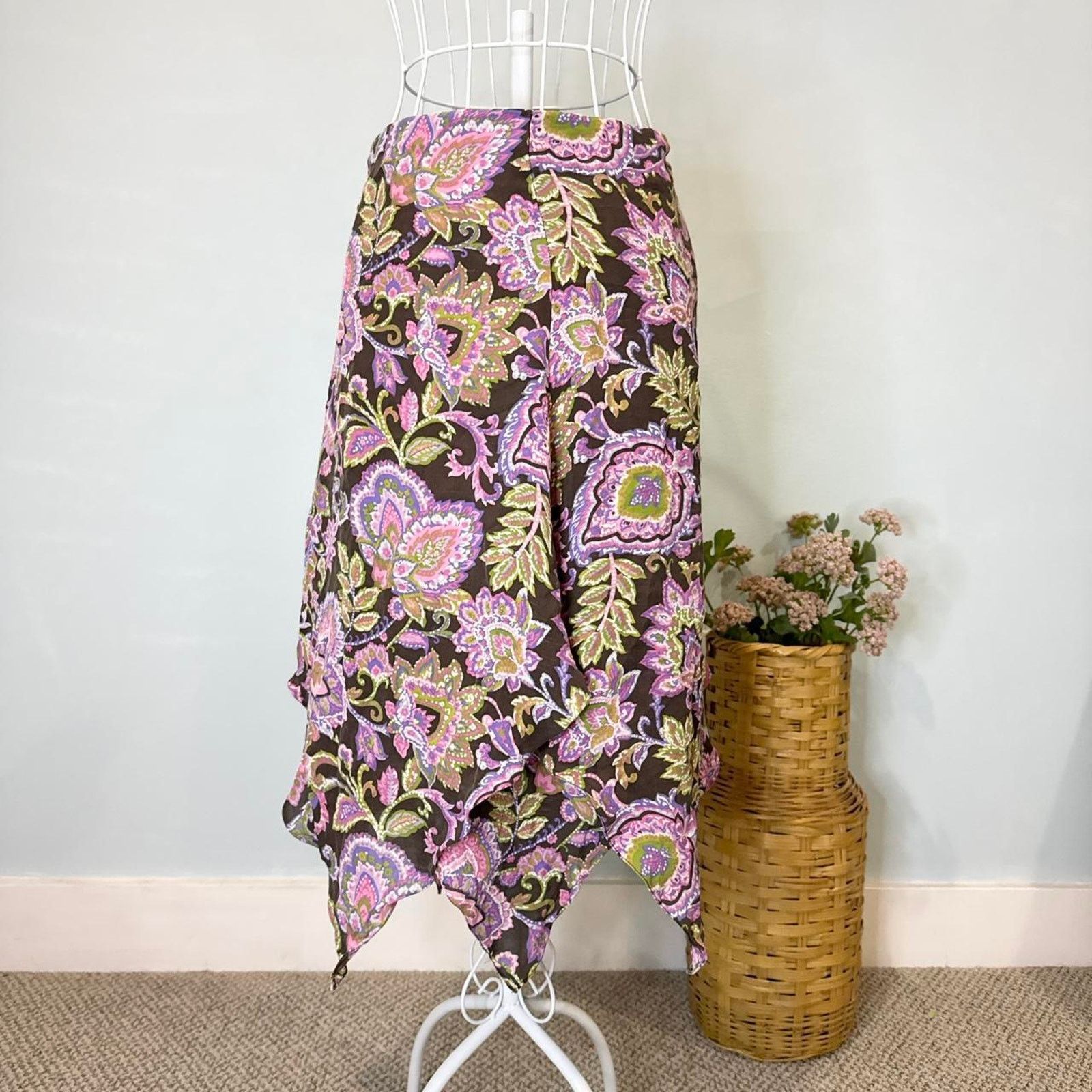 Jones New York fairy vintage floral tiered silky floral paisley skirt Size 36" / US 14 / IT 50 - 1 Thumbnail