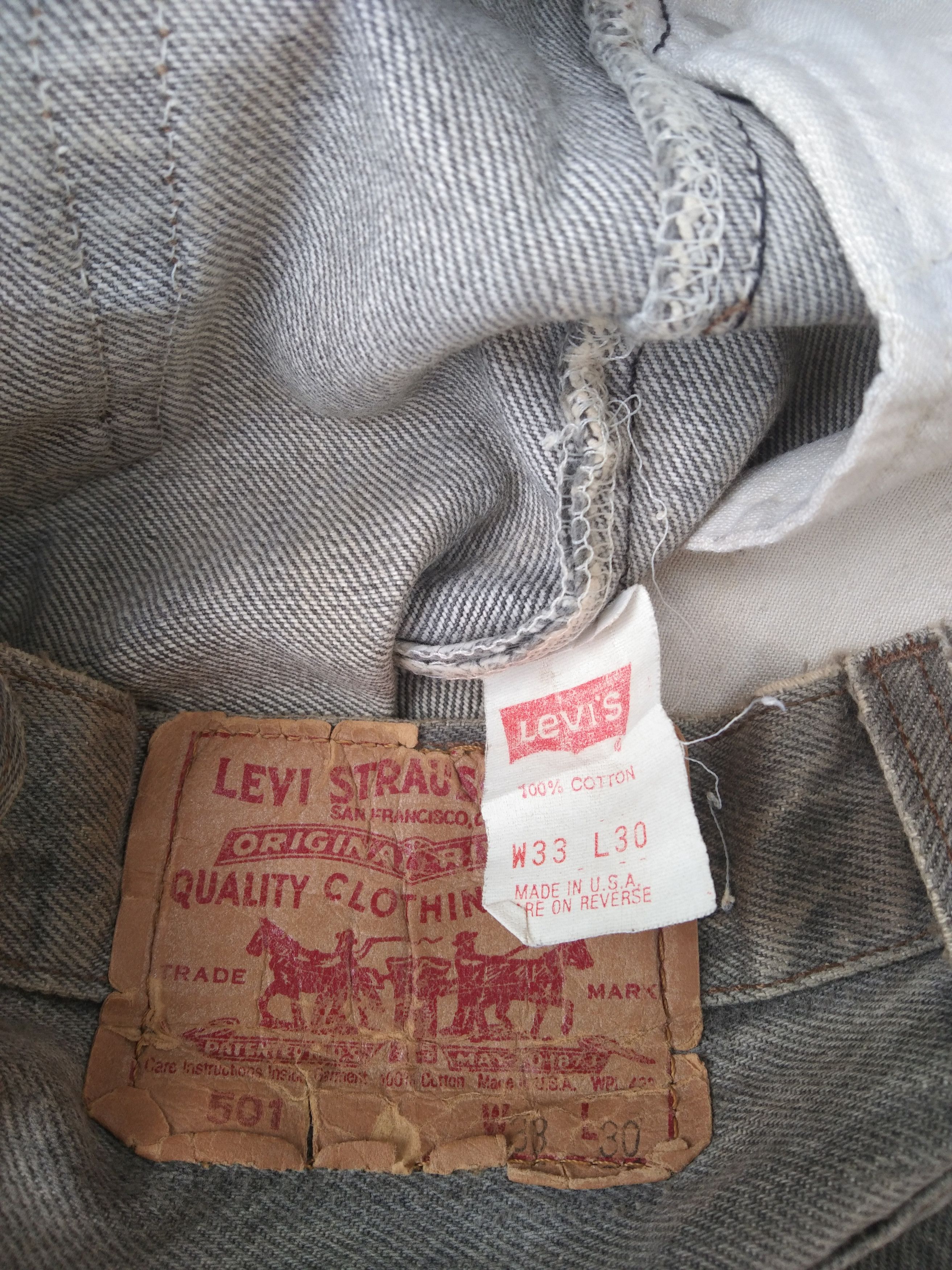 Levi's × Vintage 80s Vintage Levis 501 USA Rusty Grey Distressed Jeans 32x30 Size US 32 / EU 48 - 10 Thumbnail