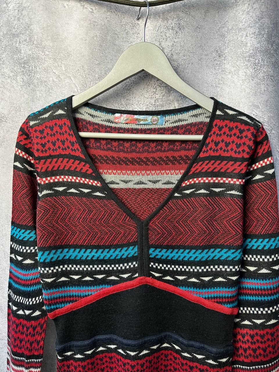 Desigual Desigual Midi Dress Wool Avant-Garde Geometric Stretched Size XL / US 12-14 / IT 48-50 - 5 Thumbnail