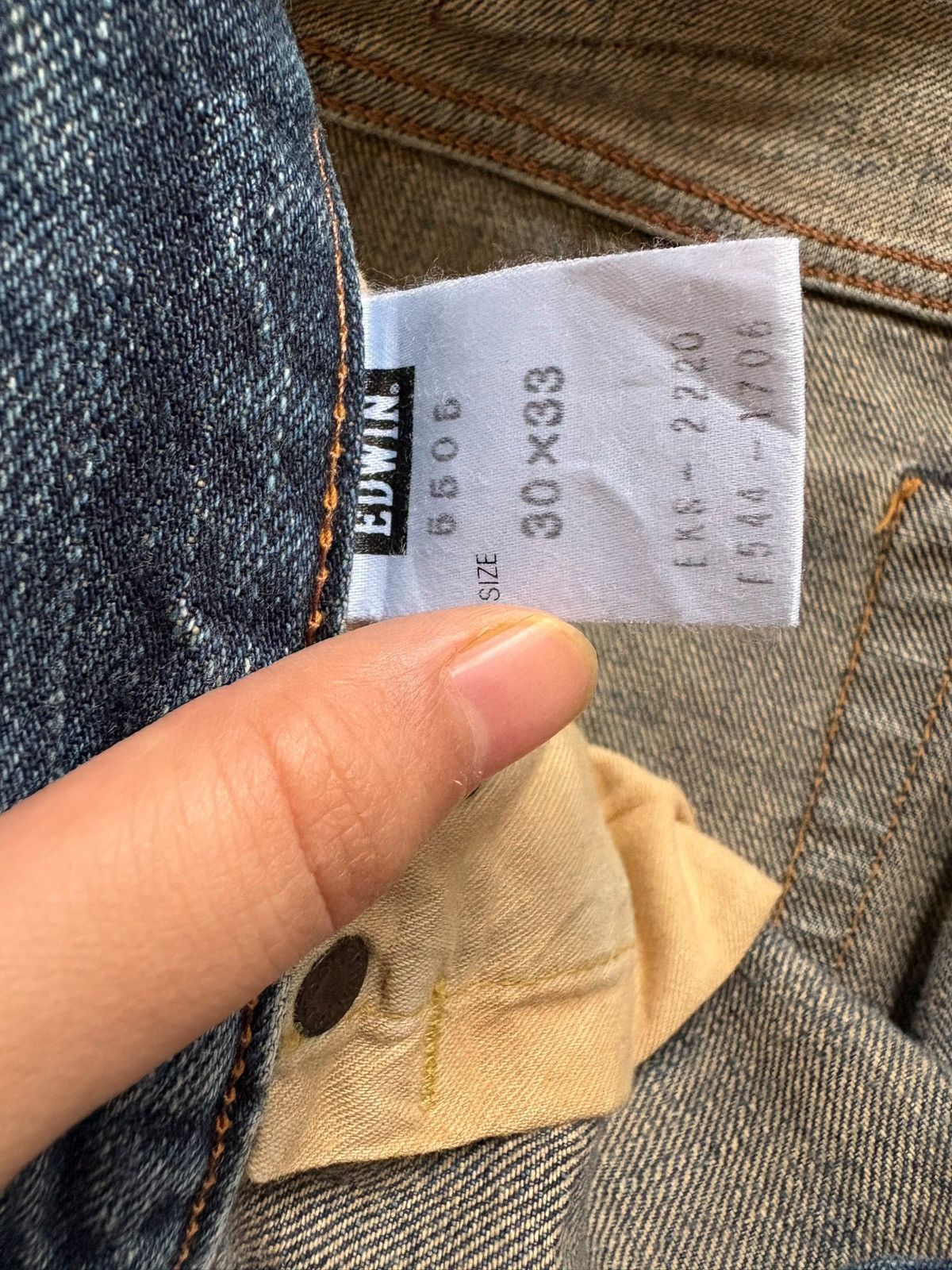 Edwin × Japanese Brand Vintage Japanese Edwin 505zx Selvedge Rusty Wash Loose Jeans Size US 29 - 11 Thumbnail