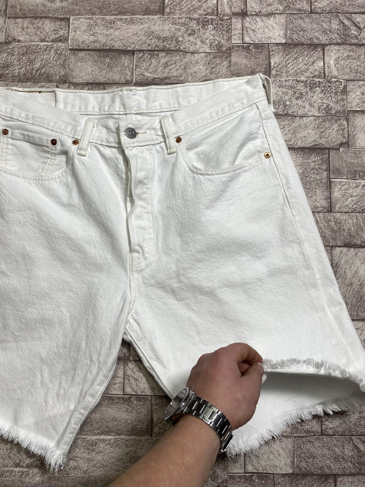 Levi's Vintage Clothing White Jeans Shorts Levi’s Vintage 501 sz 33 L Size US 32 / EU 48 - 4 Thumbnail