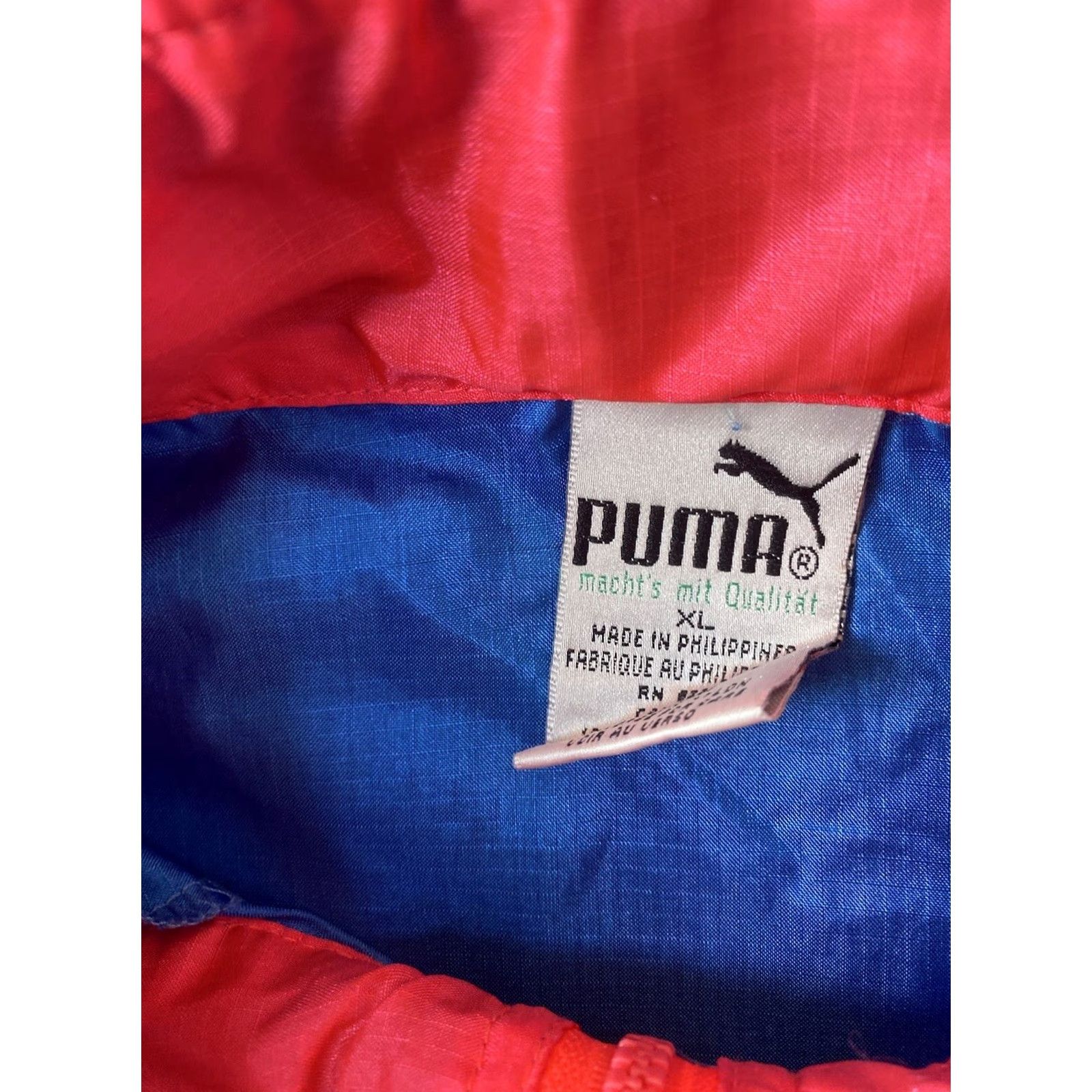 Puma VINTAGE Puma Windbreaker Jacket XL Blue Hooded Full Zip Nylon Retro Size US XL / EU 56 / 4 - 2 Thumbnail