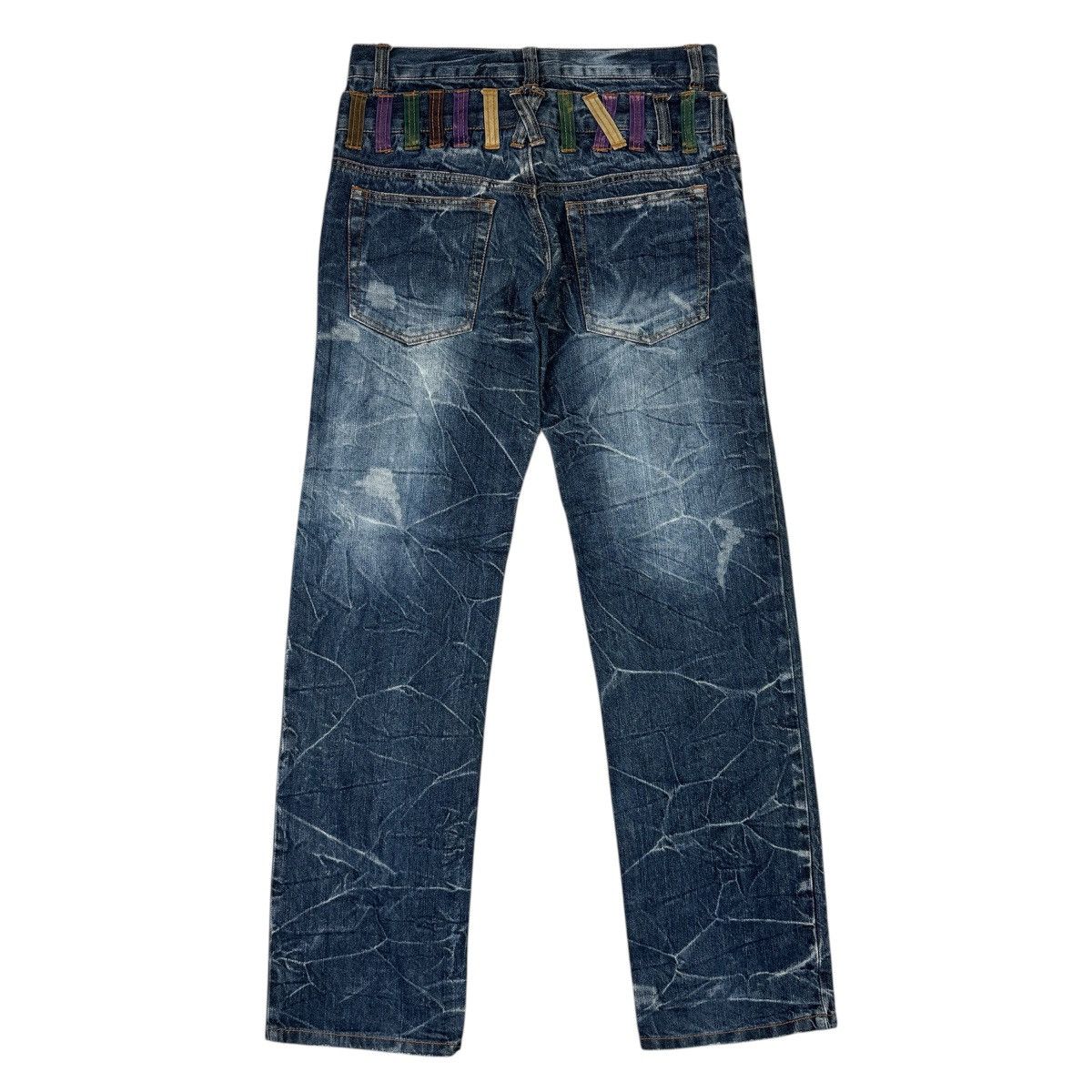Japanese Brand Double Waist - 2000s Nylaus Crazy Jeans Size US 31 - 2 Thumbnail