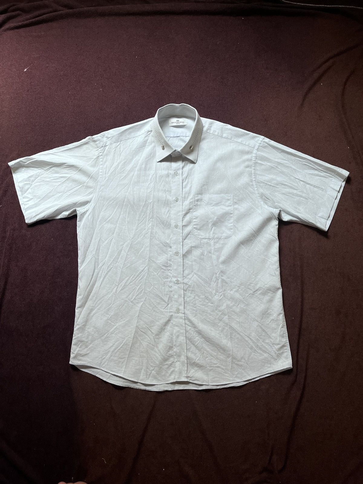 Balenciaga VINTAGE BALENCIAGA DIAMOND BUTTON SHIRT Size US L / EU 52-54 / 3 - 5 Thumbnail