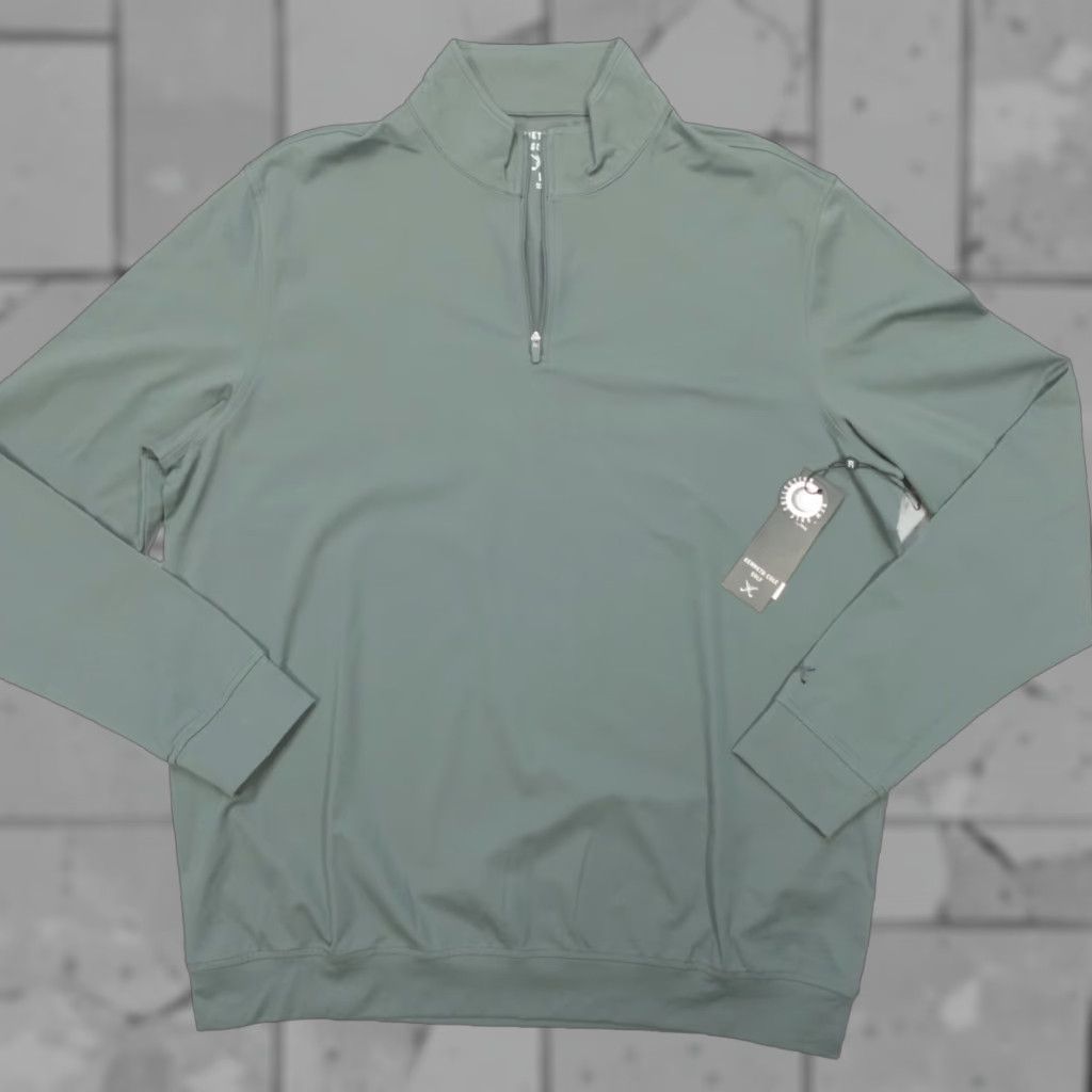 Kenneth Cole Kenneth Cole Golf 1/4 Zip Pullover Shirt Mens Size S Pine Grey Stretch Wicking Logo Knit Pullover Casual, Golf, Travel Mens Size US S / EU 44-46 / 1 - 1 Thumbnail