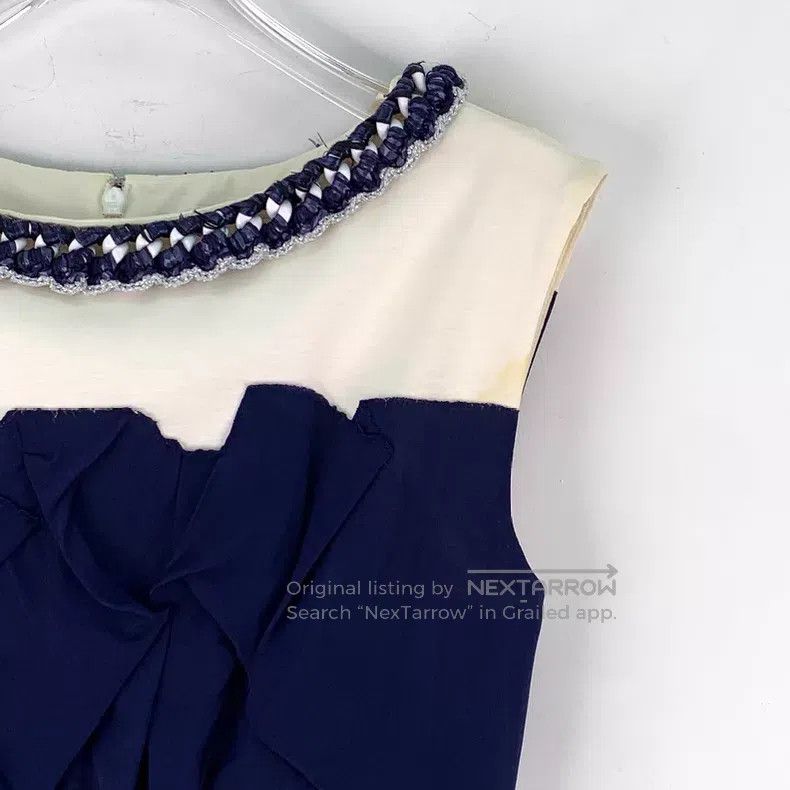 Chanel Chanel Blue and white color-blocked lace pleated design mu Size XXS / US 00 / IT 34 - 3 Thumbnail