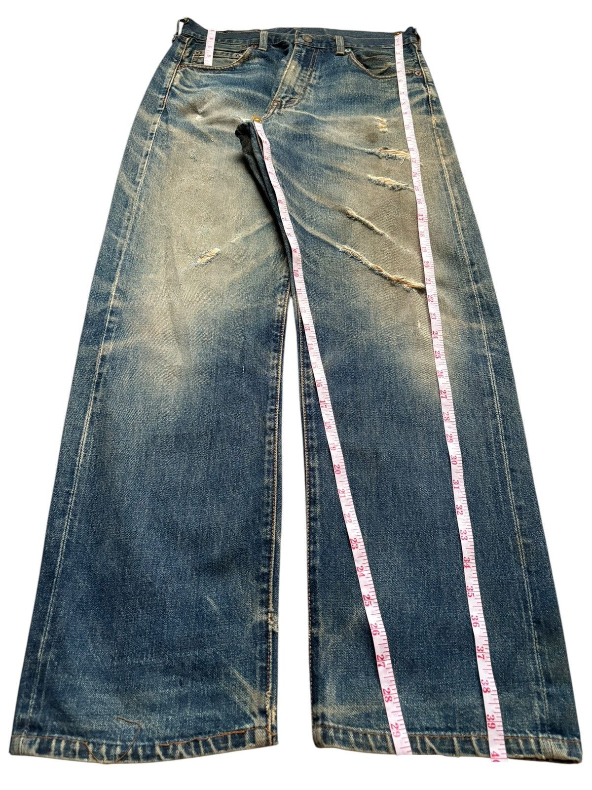 Levi's Vintage 80s Levis 502 Big E Selvedge Rusty Wash Baggy Jean Size US 30 / EU 46 - 14 Thumbnail