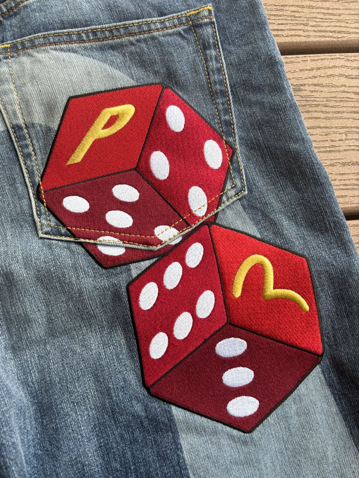 PALACE EVISU Logo Print Regular Fit Denim Shorts