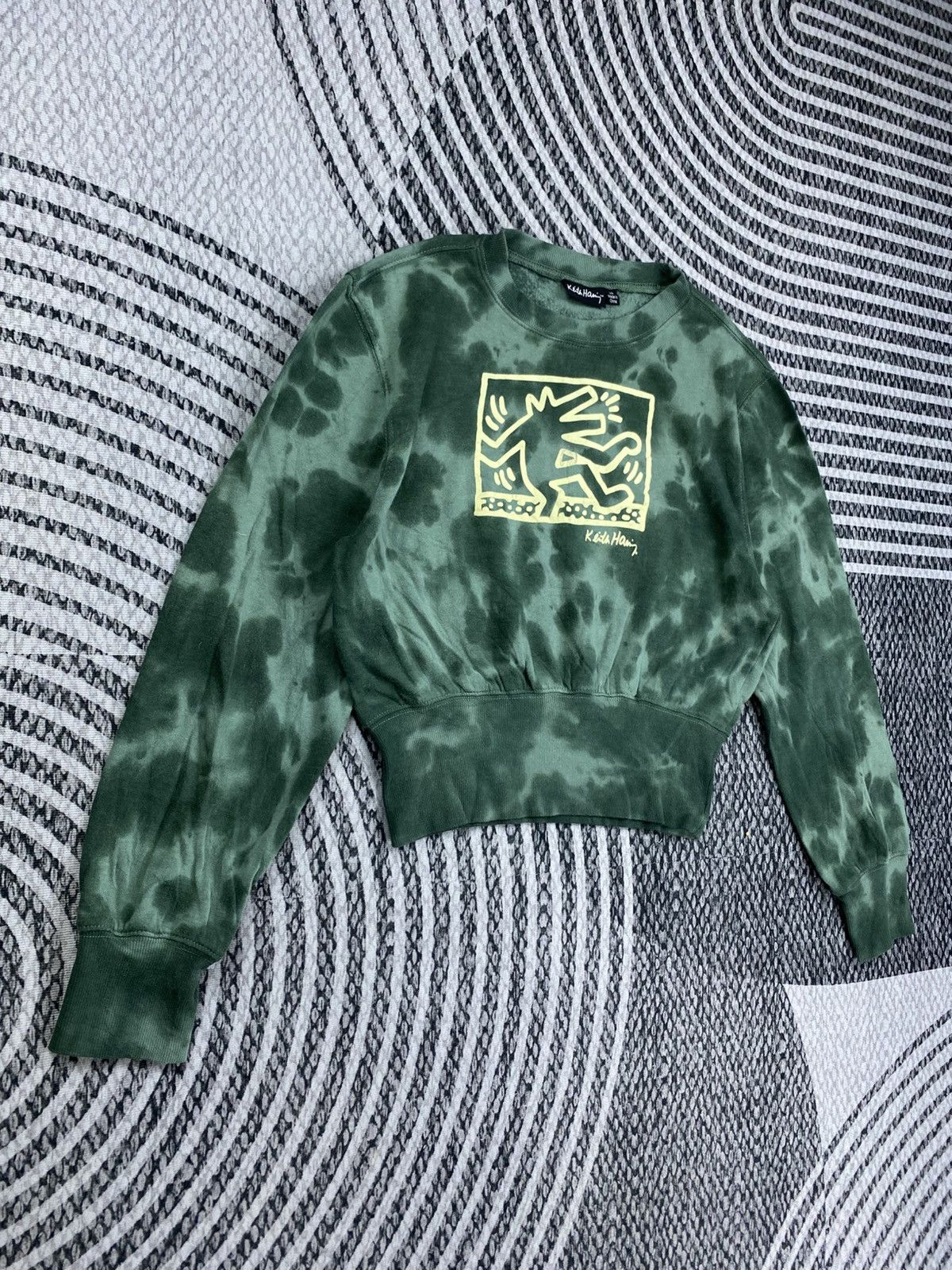Keith Haring Keith Haring Green Tie Dye Cropped Sweatshirt Size M / US 6-8 / IT 42-44 - 3 Thumbnail