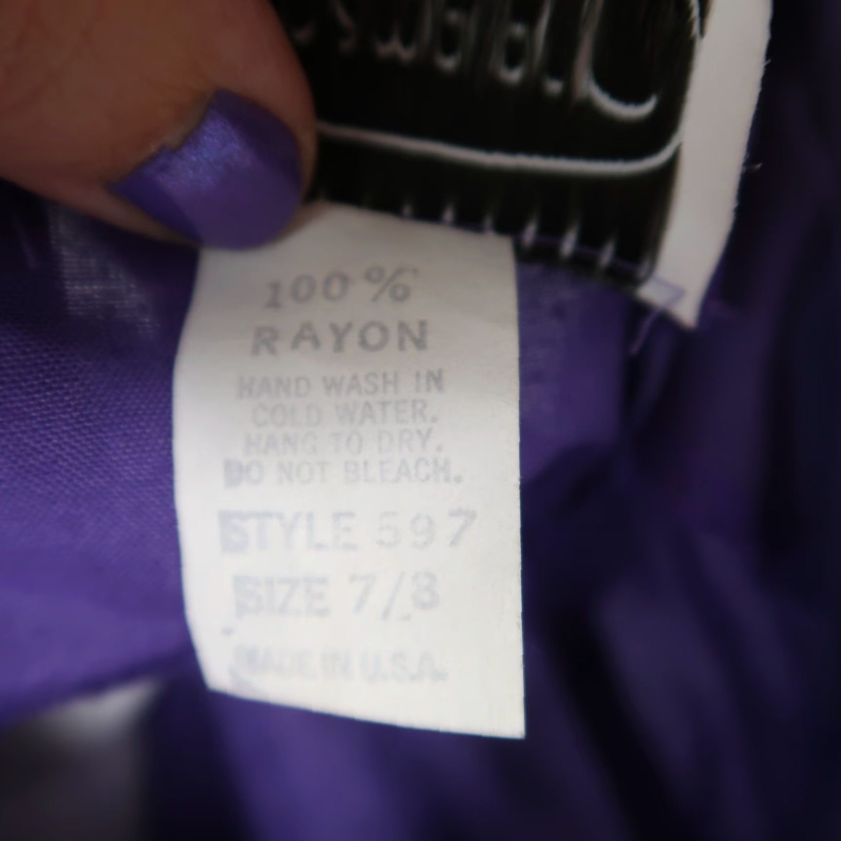 Vintage VINTAGE Royal Purple Blouson Midi Dress Long Sleeve 80s Size 8 Women Purple 8s Size M / US 6-8 / IT 42-44 - 7 Thumbnail