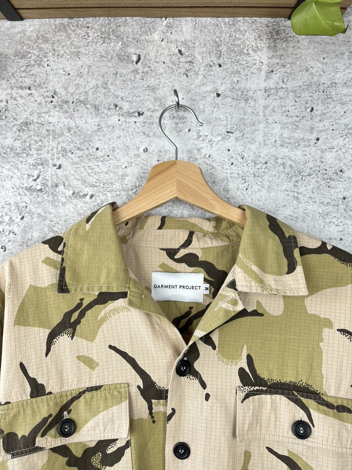 Designer × Garment Project Garment Project - Military Taupe Overshirt Rip Stop Camo M Size US M / EU 48-50 / 2 - 2 Thumbnail