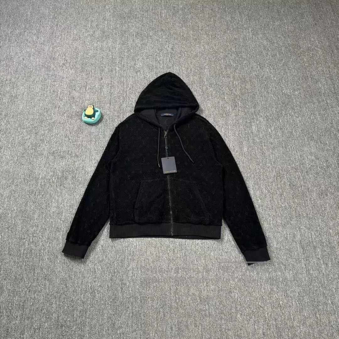 Louis Vuitton black hooded jacket with LV pattern. Size US S / EU 44-46 / 1 - 1 Thumbnail