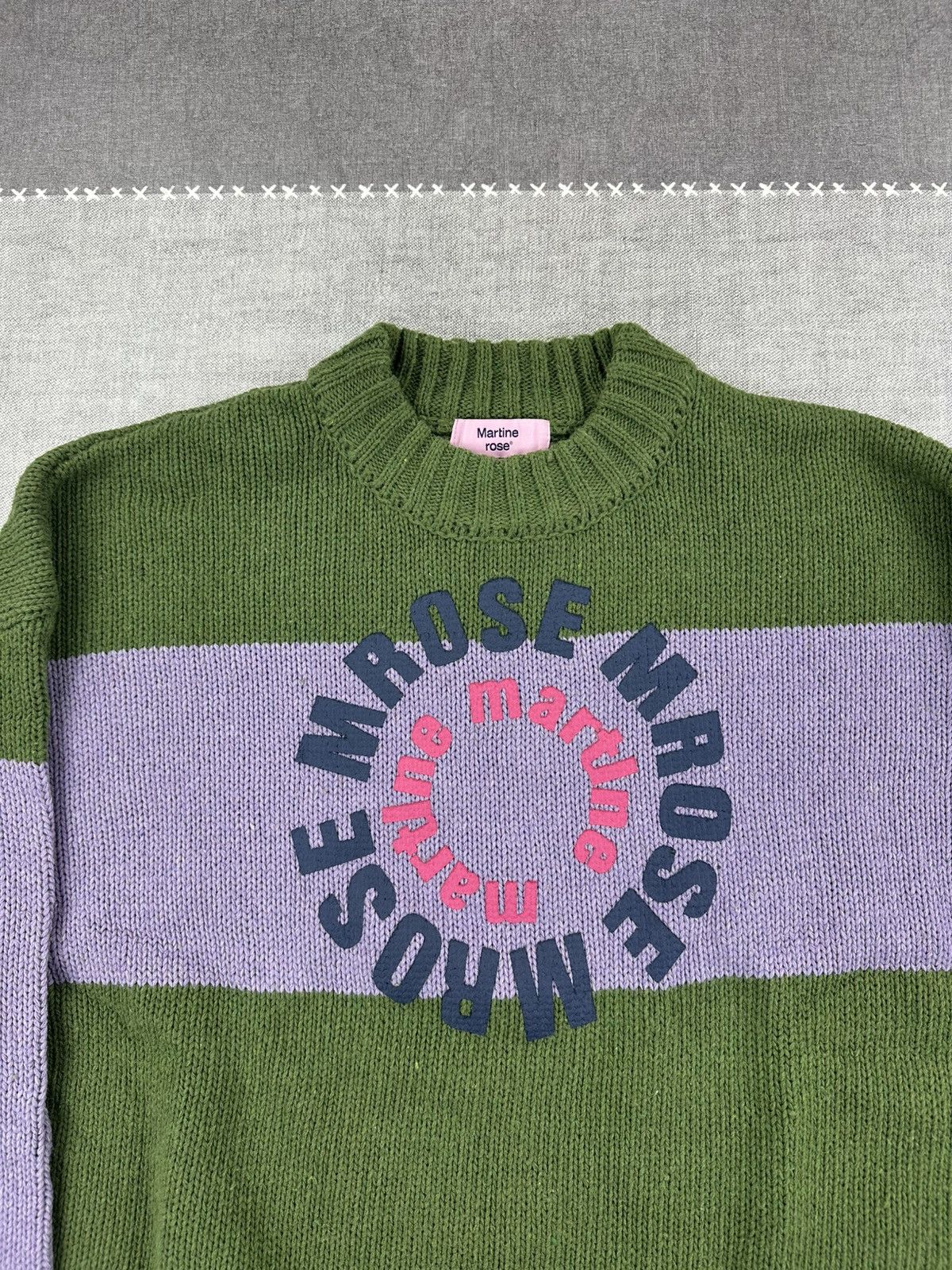 Martine Rose Martine Rose Green Wool Knit Logo Sweater XS Graphic Logo Size US XS / EU 42 / 0 - 4 Thumbnail