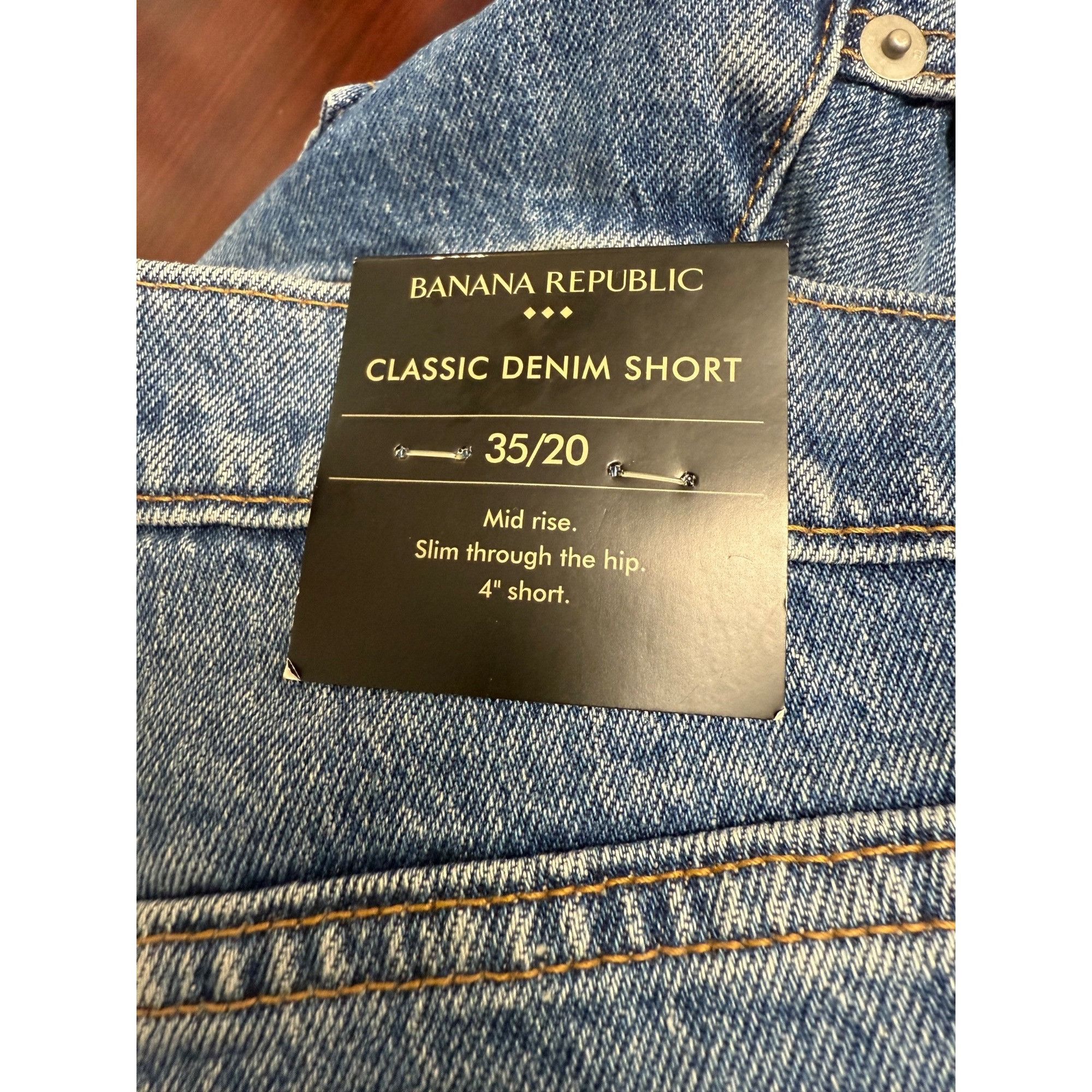 Banana Republic Banana Republic Classic Denim Shorts 35/20 Mid Rise Slim Fit Size 35" - 4 Thumbnail