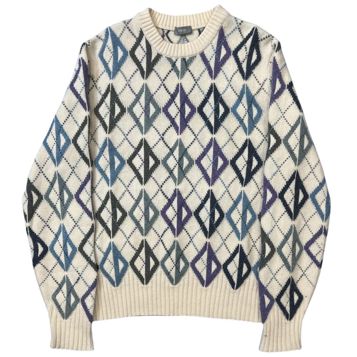 Dior Christian Dior 2020AW Argyle CD Cashmere Knit Sweater Size US M / EU 48-50 / 2 - 1 Thumbnail
