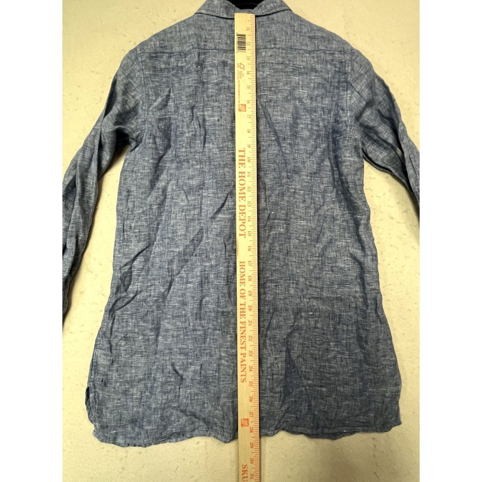 Vintage Garnet Hill Shirt Blue Button Down PP Women Linen Size XXS / US 00 / IT 34 - 4 Thumbnail