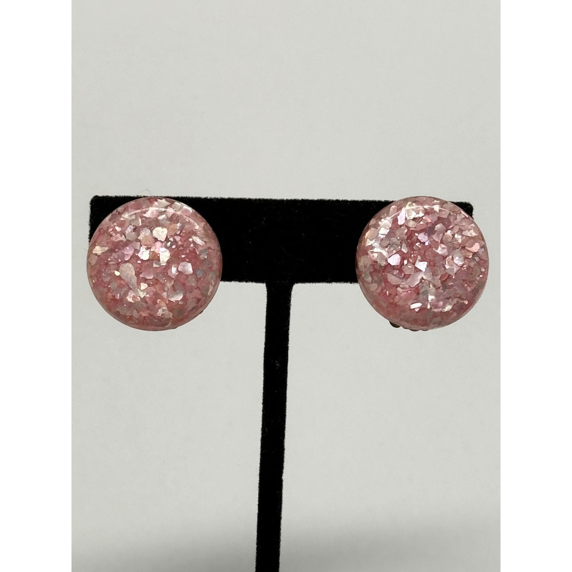 Vintage Vintage pink confetti glitter earrings Size ONE SIZE - 3 Thumbnail