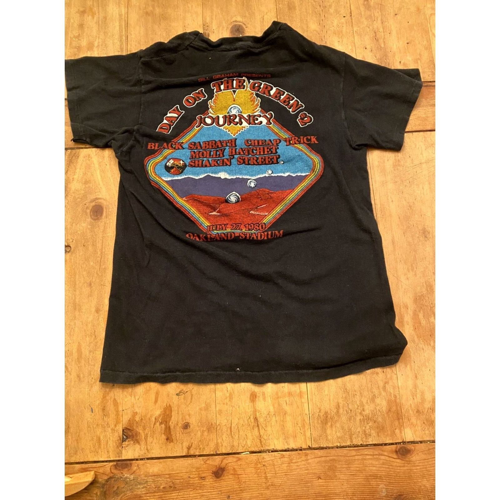 Vintage VINTAGE Journey 1980 Concert Tour Black T-Shirt M Mens 80s Day On The Green #2 16”x 22.5 Size US M / EU 48-50 / 2 - 5 Thumbnail