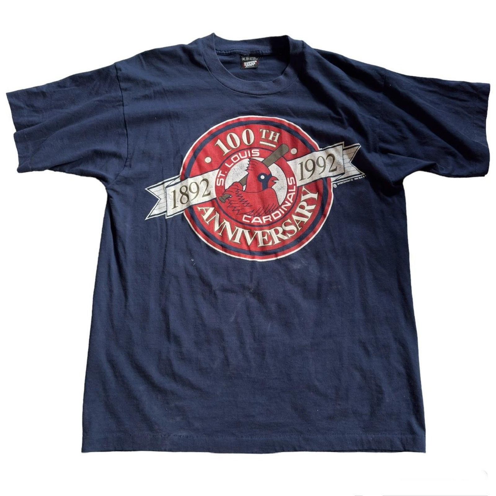 Other Vintage St. Louis Cardinals 100th Anniversary T-Shirt (1992) Size US XL / EU 56 / 4 - 1 Thumbnail