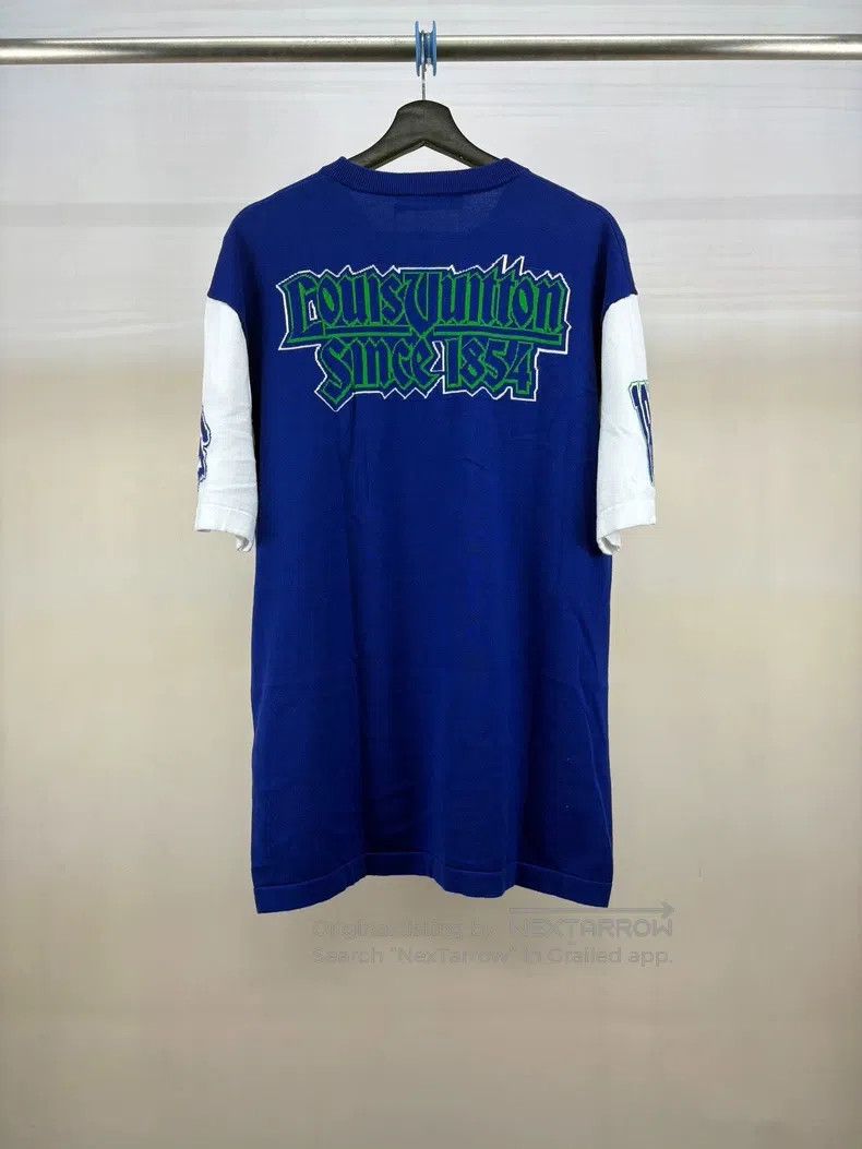 Louis Vuitton Louis Vuitton White and blue logo knitted short sleeve Size US M / EU 48-50 / 2 - 2 Thumbnail