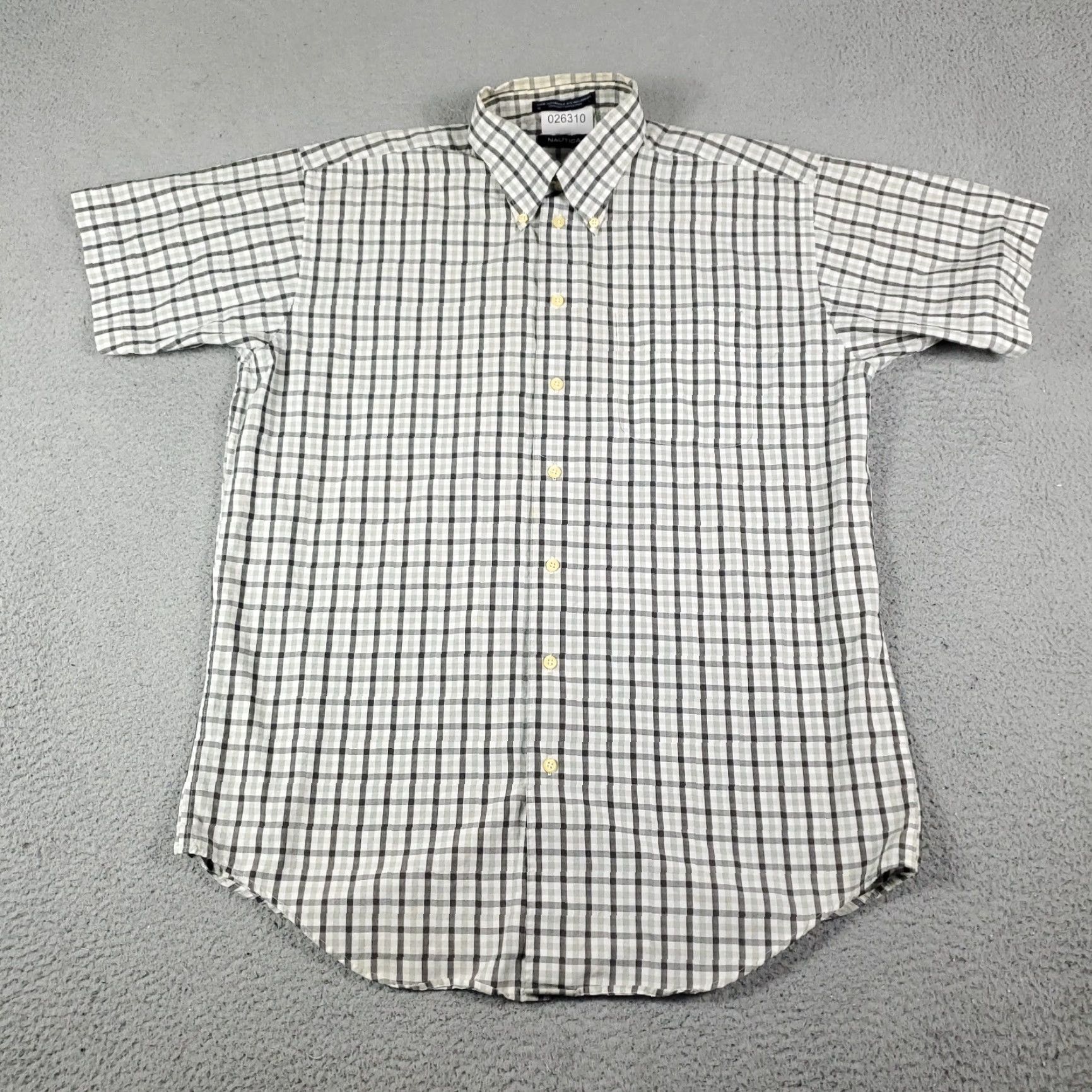 Nautica Nautica Shirt Size Large Gray Plaid Casual Button Up Short Sleeve Mens Size US L / EU 52-54 / 3 - 2 Thumbnail