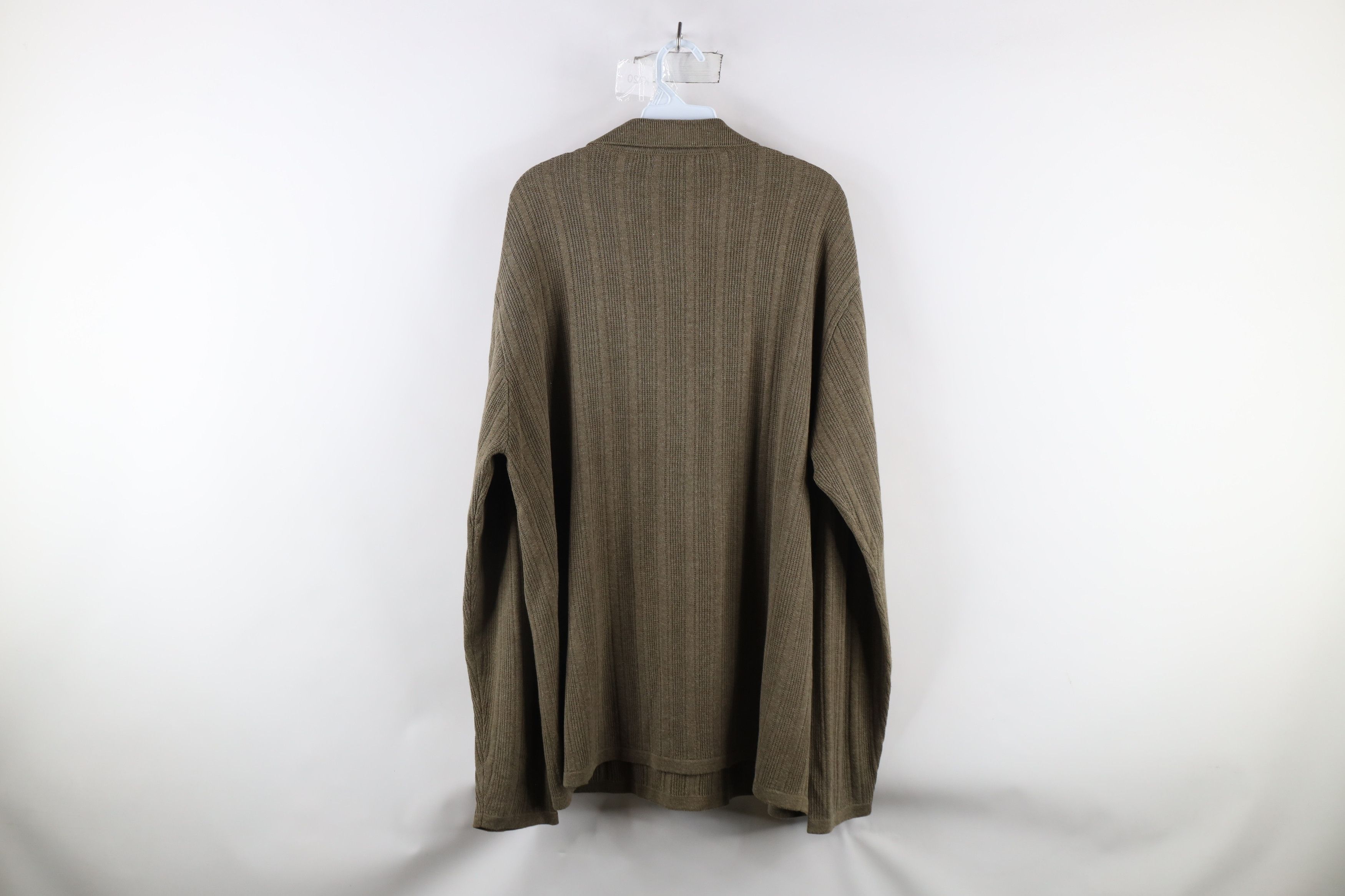 Vintage Vintage 90s Streetwear Ribbed Knit Long Sleeve Rugby Polo Size US L / EU 52-54 / 3 - 7 Thumbnail