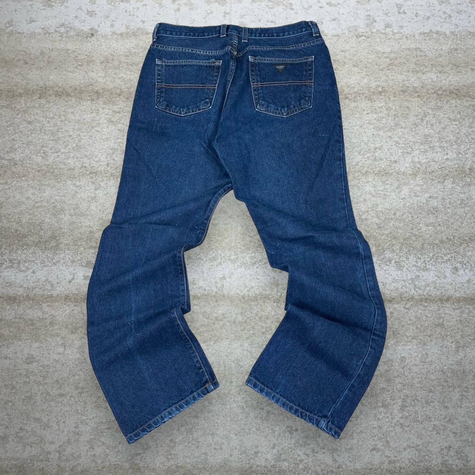 Vintage 90s Guess Jeans 32x30 Straight Dark Wash Denim Black
