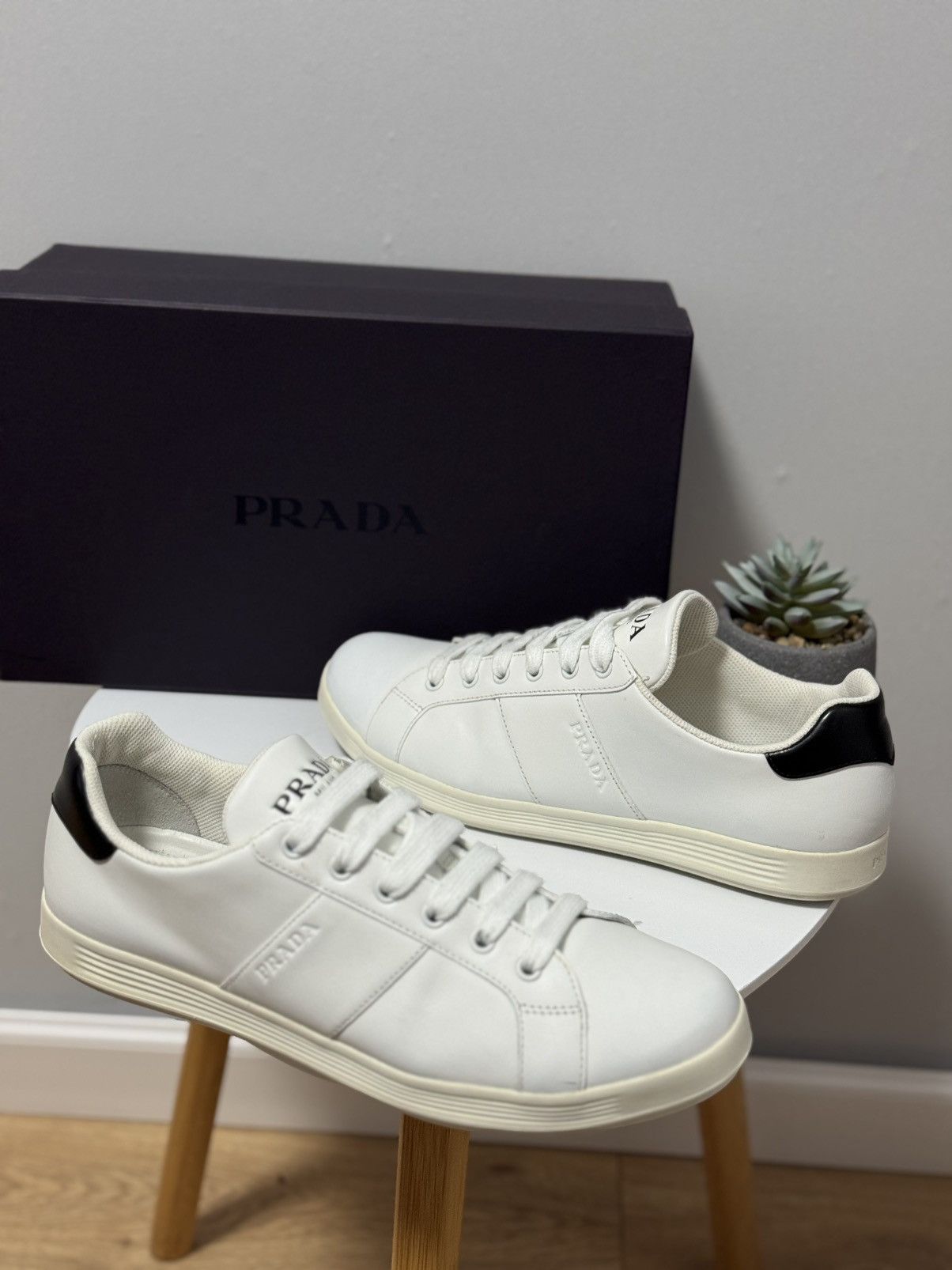 Prada Prada white leather sneakers men us 8 eur 41 Size US 8 / EU 41 - 5 Thumbnail