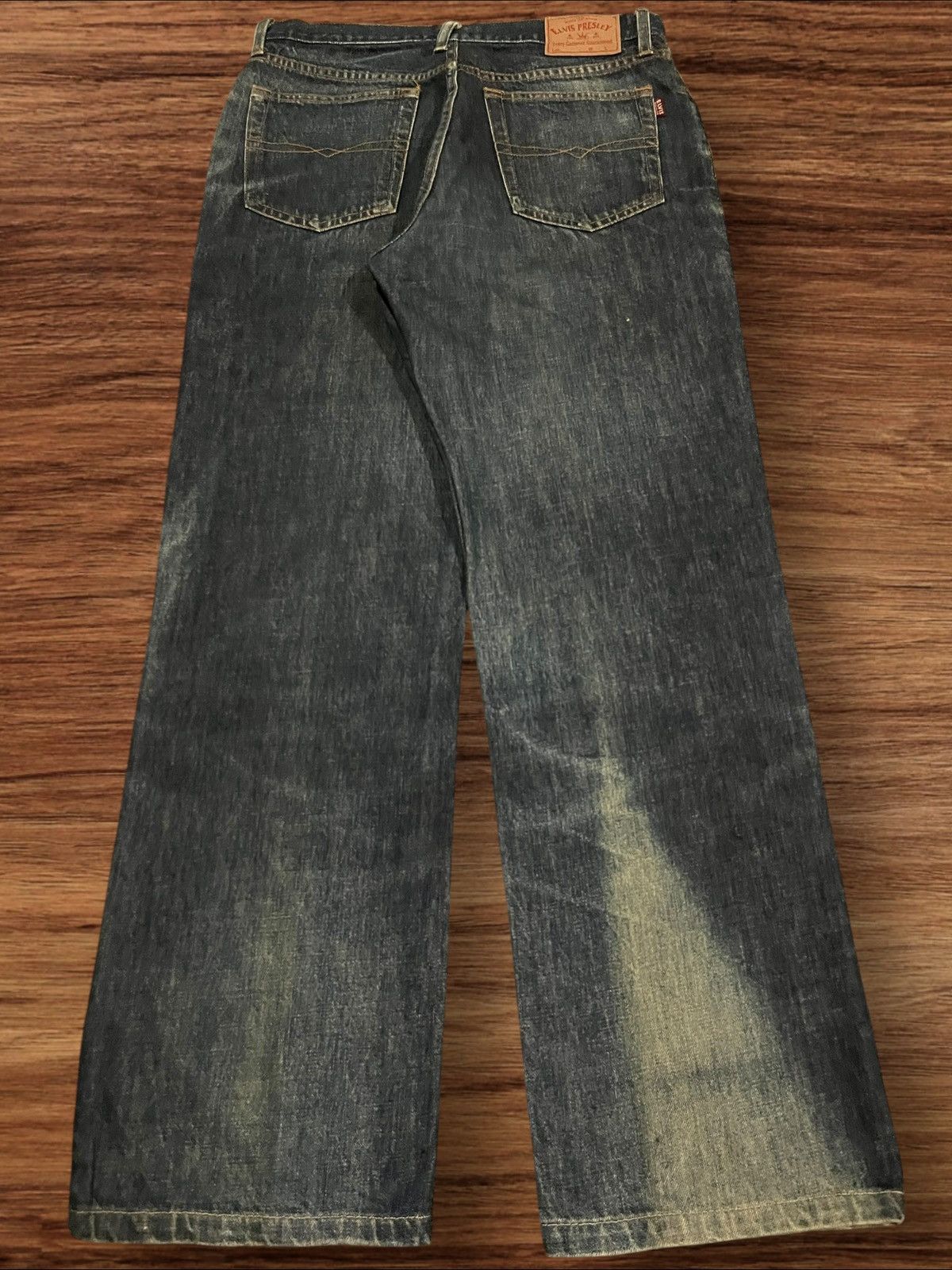 Japanese Brand × Vintage ⚡️Vintage⚡️Elvis Presley The King Of Rock Bleached Blue Jeans Size US 32 / EU 48 - 2 Thumbnail