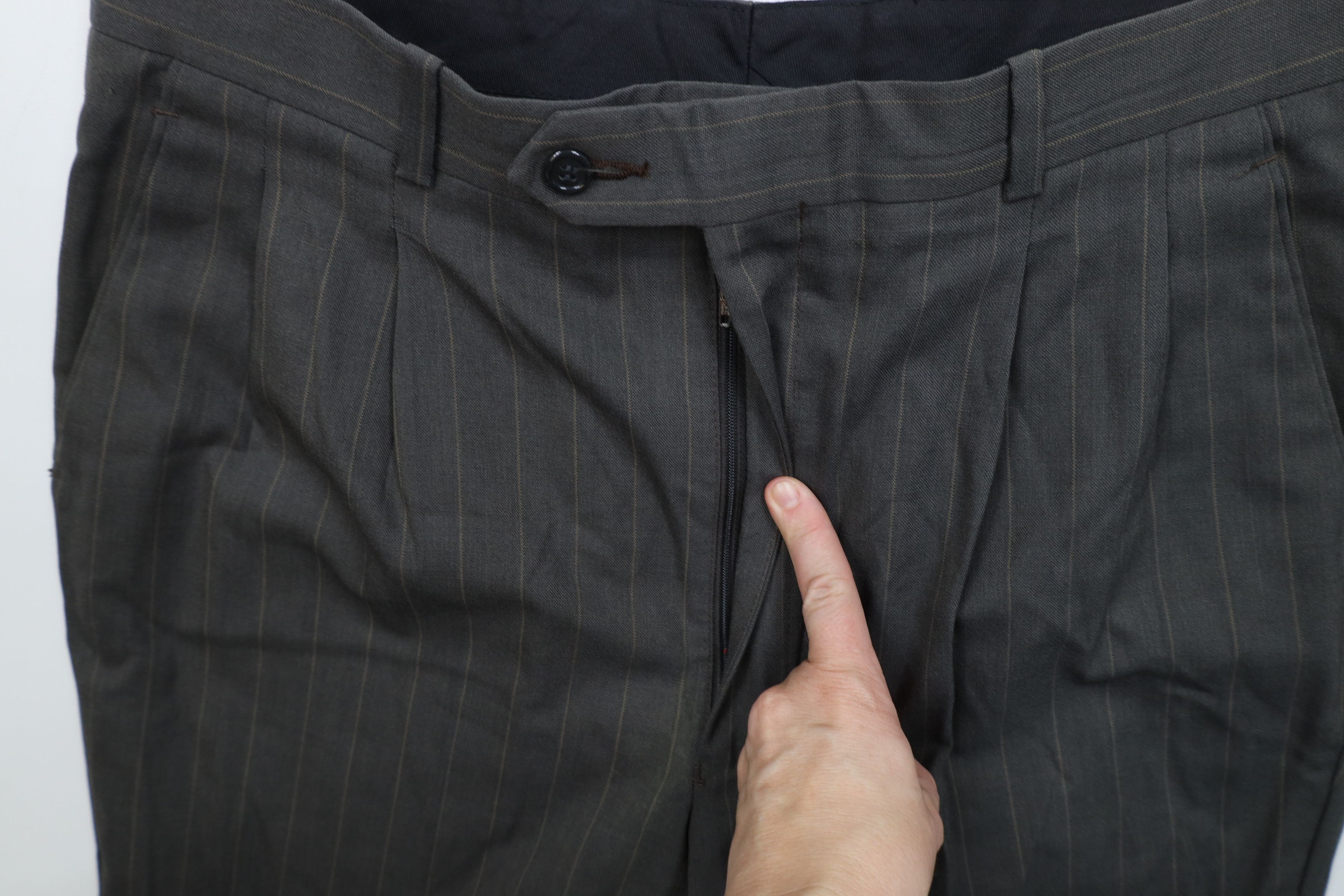 Vintage Vintage 70s Striped Wool Blend Knit Wide Leg Chino Pants USA Size US 34 / EU 50 - 7 Thumbnail