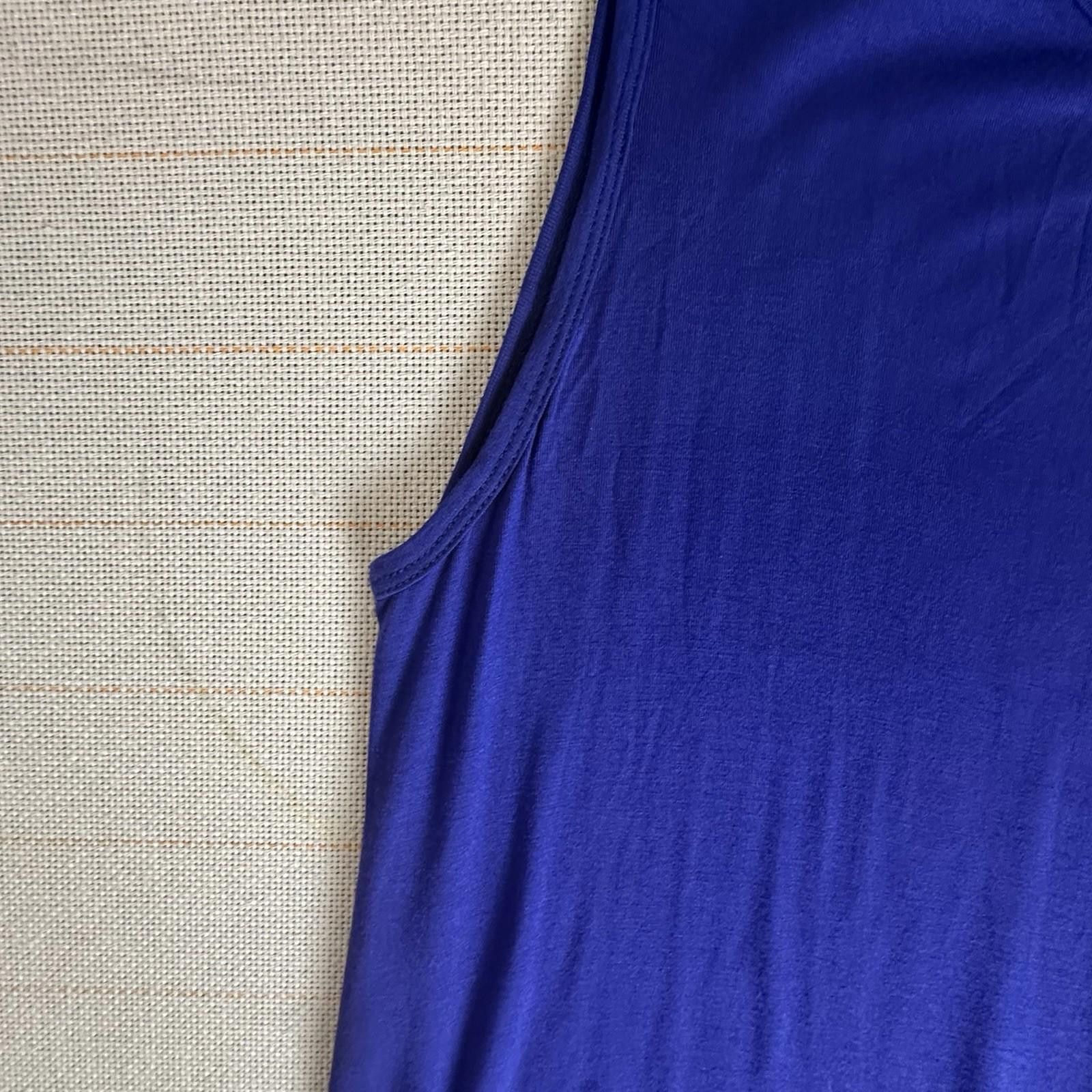 Designer Auselily Women's Sleeveless w Pockets Swing Dress Royal Size XXL / US 16-18 / IT 52-54 - 5 Thumbnail