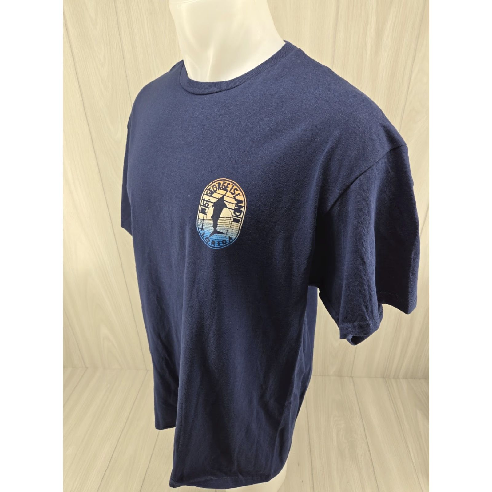 Delta ST GEORGE ISLAND FLORIDA SHORT SLEEVE T-SHIRT XL BLUE Unisex Adults Shirt Mens Womens Size US XL / EU 56 / 4 - 5 Thumbnail