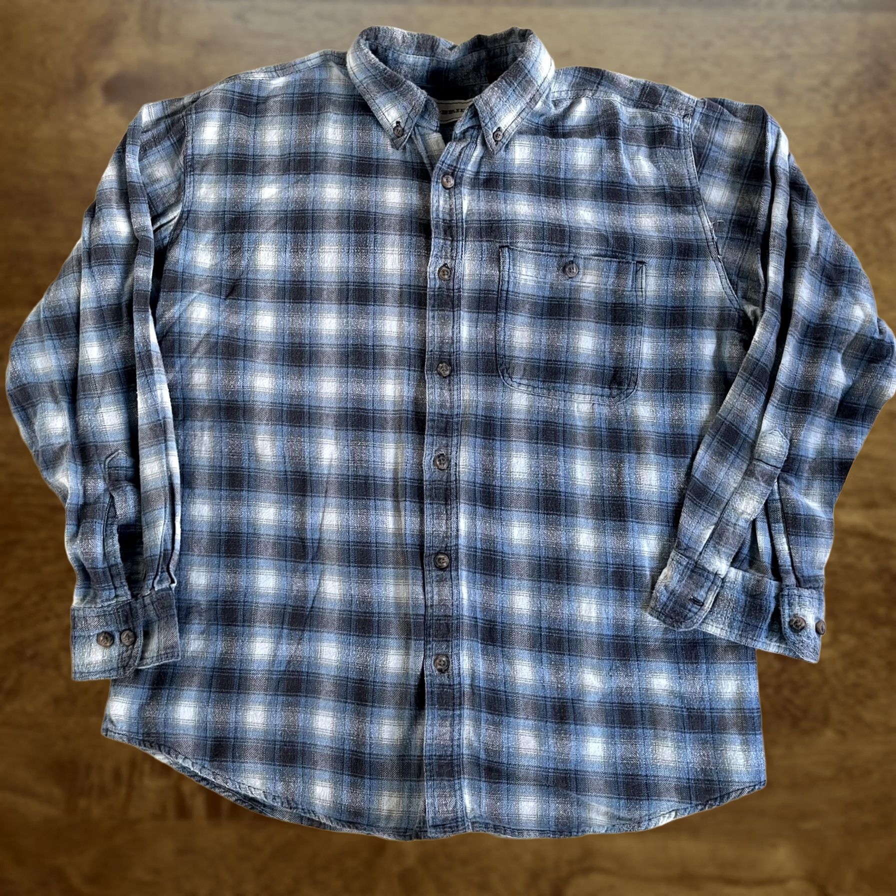 Vintage VINTAGE Bit & Bridle Mens Large Blue Plaid Button Up Western Flannel Shirt Size US L / EU 52-54 / 3 - 1 Thumbnail