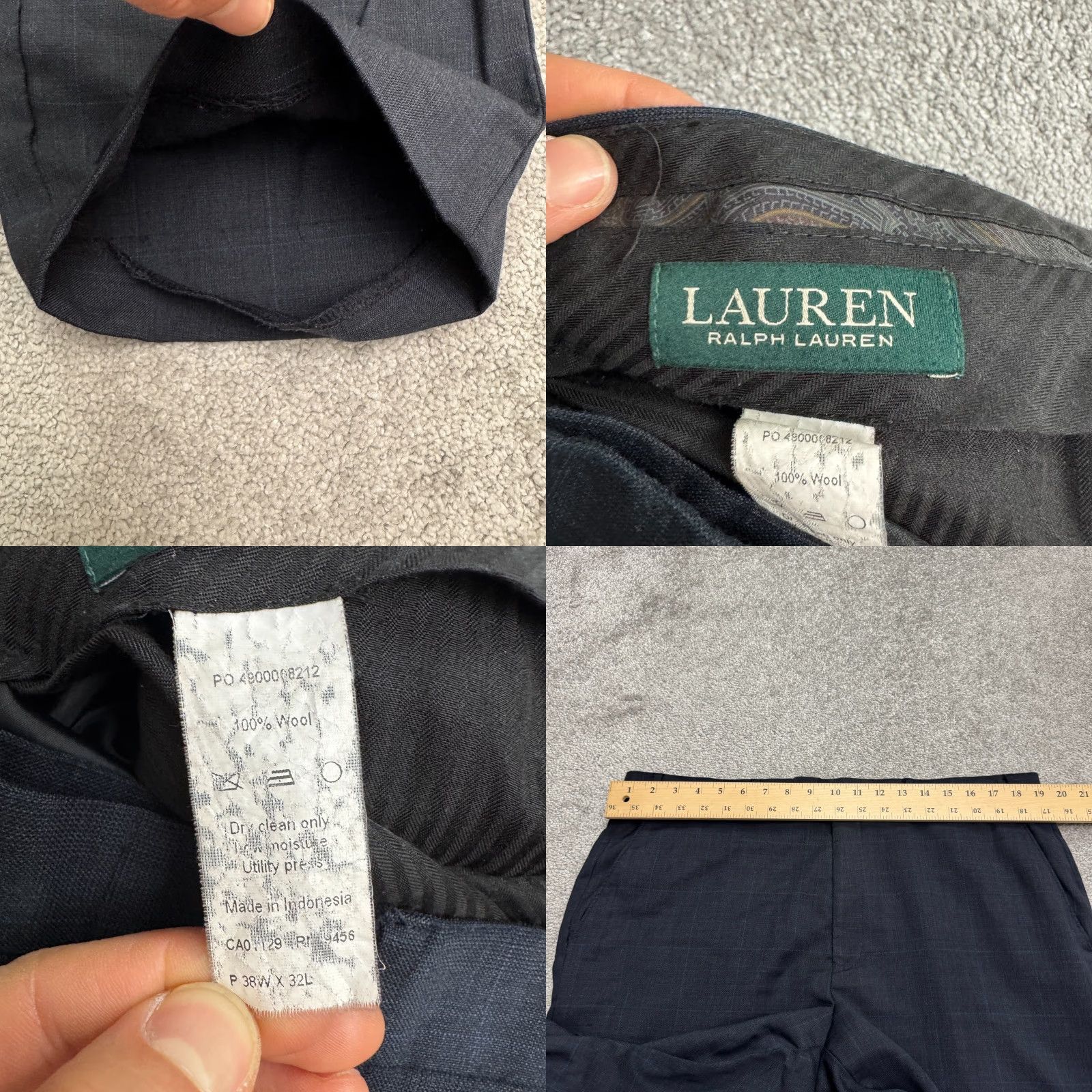 Ralph Lauren Vintage Ralph Lauren Wool Dress Pants Mens 38x29 Blue Slim Straight Business Casual Classic Designer Size US 38 / EU 54 - 8 Thumbnail