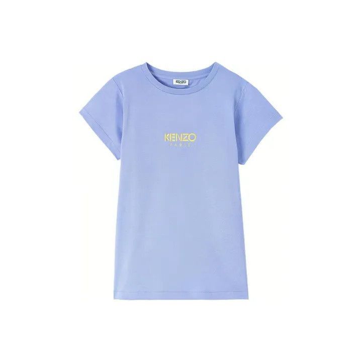 Kenzo KENZO Lavender Logo Cotton Short Sleeve T-Shirt -2507 Size S / US 4 / IT 40 - 1 Thumbnail