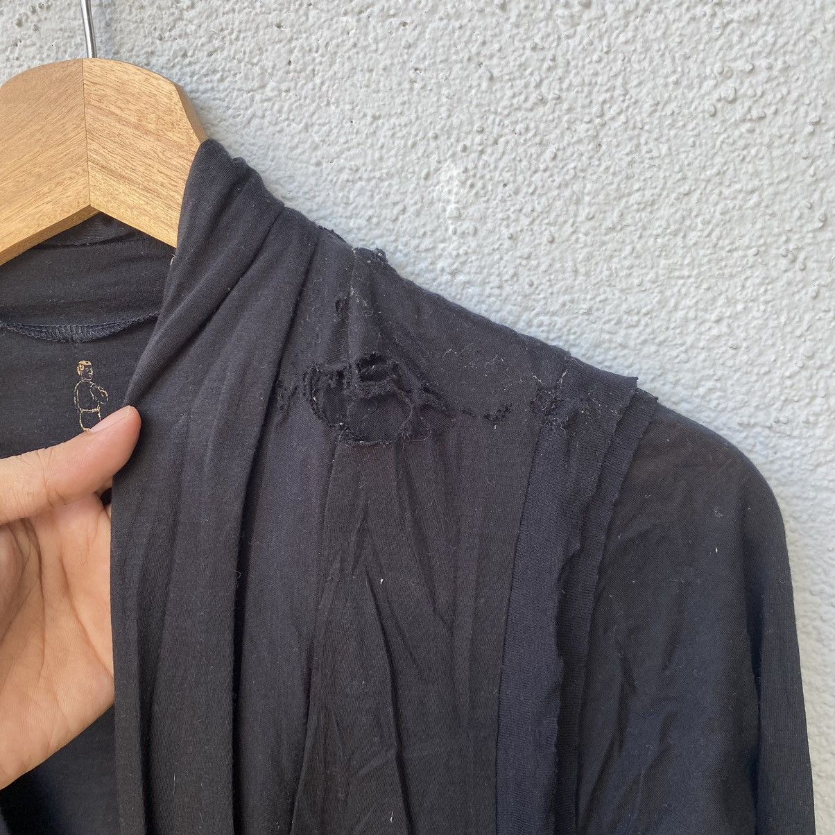 Maison MIHARA YASUHIRO RARE💥Mihara yasuhiro Distressed Black Trench Cardigan Size US S / EU 44-46 / 1 - 6 Thumbnail