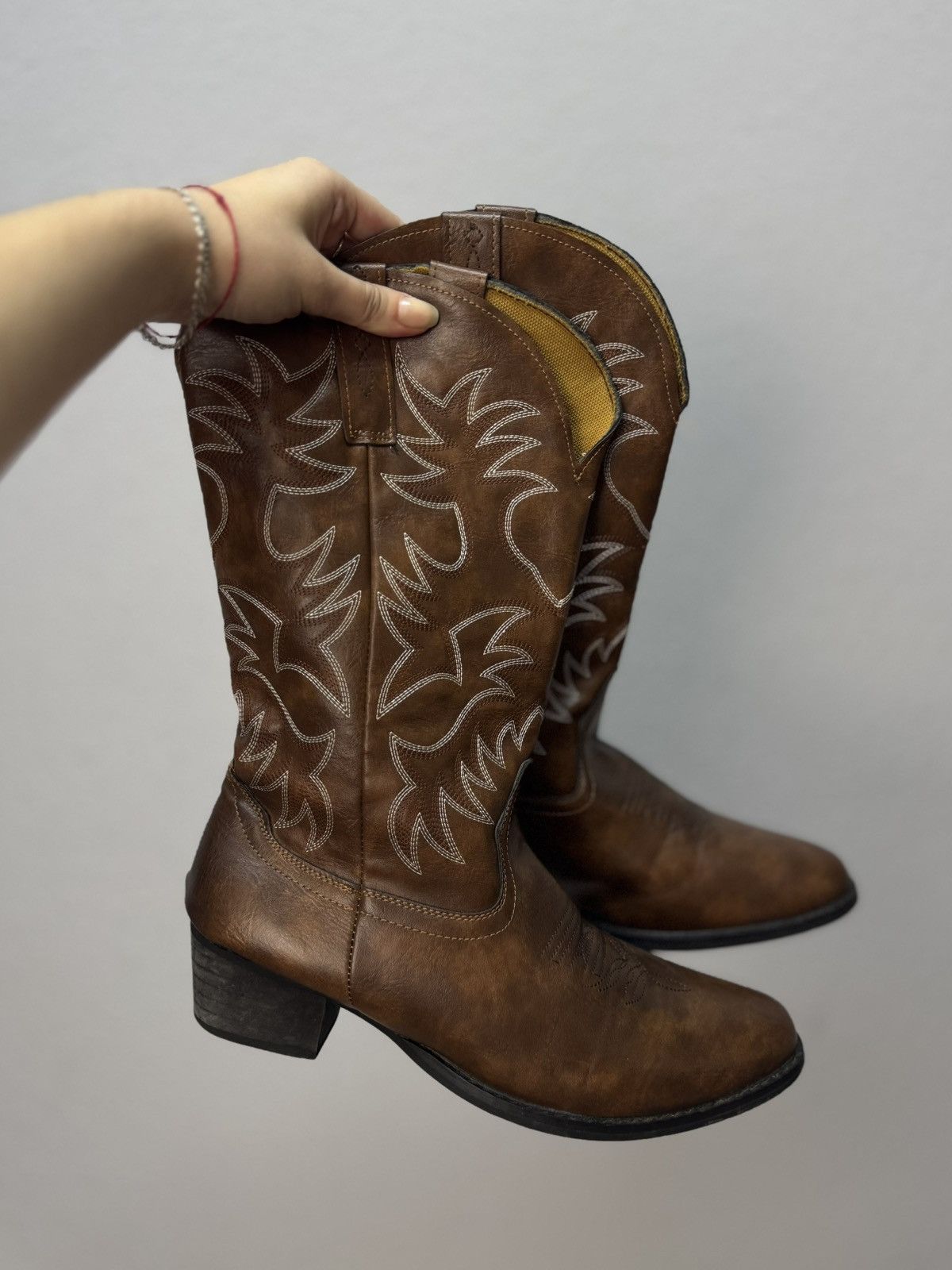 Western Rise Vintage Leather Boots Hight Western Cowboy Rick Owens Opium Size US 9 / EU 42 - 7 Thumbnail
