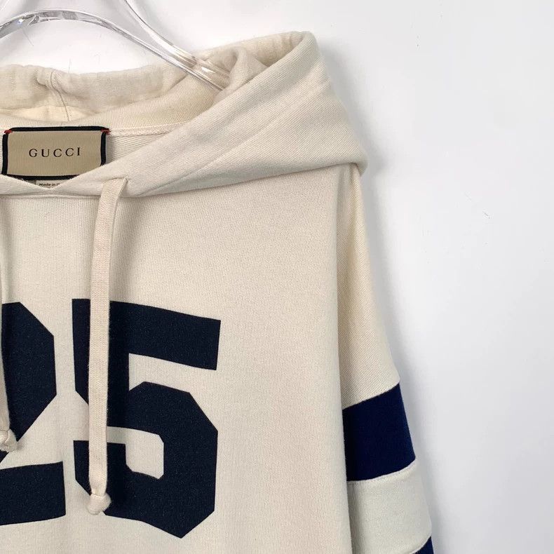 Gucci Gucci Beige logo letter print round-neck cotton hooded draw Size US L / EU 52-54 / 3 - 3 Thumbnail