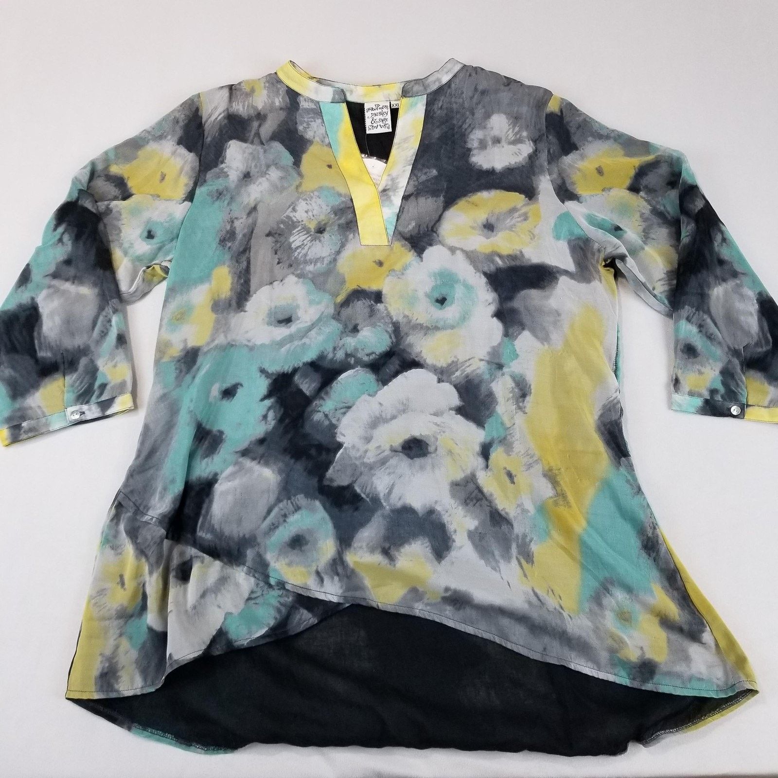 Other Parsley & Sage Tunic Top 2XL Floral Watercolor Art to Wear Size XXL / US 16-18 / IT 52-54 - 1 Thumbnail