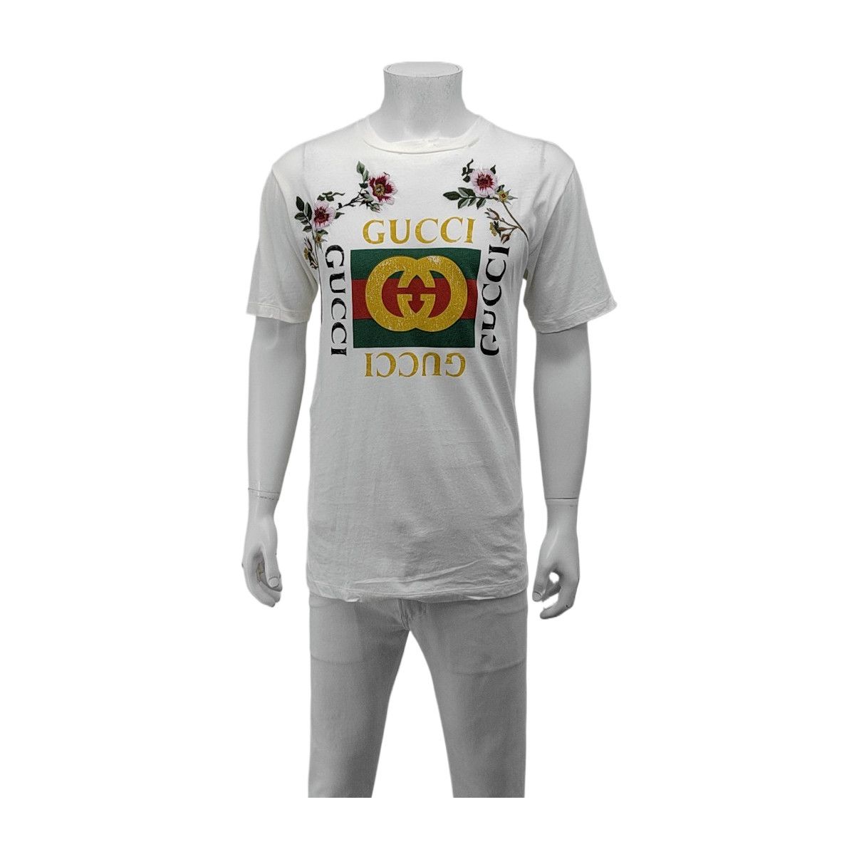 Gucci Gucci Logo Floral Embroidery T-Shirt US XS Size US XS / EU 42 / 0 - 1 Thumbnail