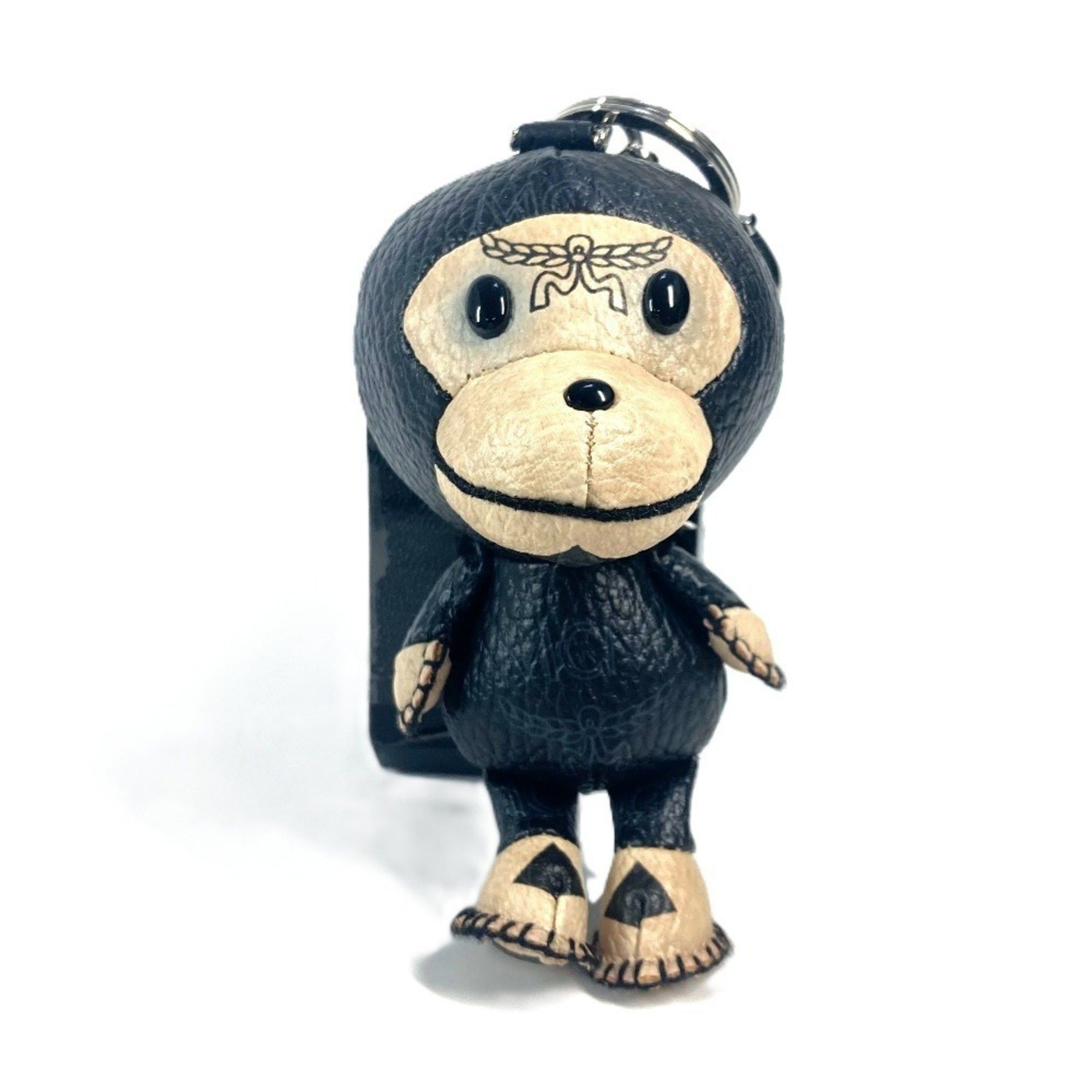 MCM MCM A BATHING APE Milo Visetos Bag Charm Keychain Leather Men's Women's Black Size ONE SIZE - 1 Thumbnail