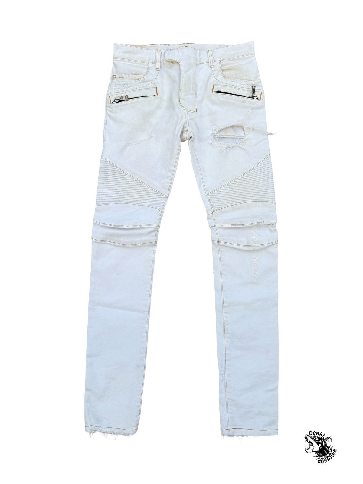 Balmain Balmain cream denim Size US 29 - 1 Thumbnail