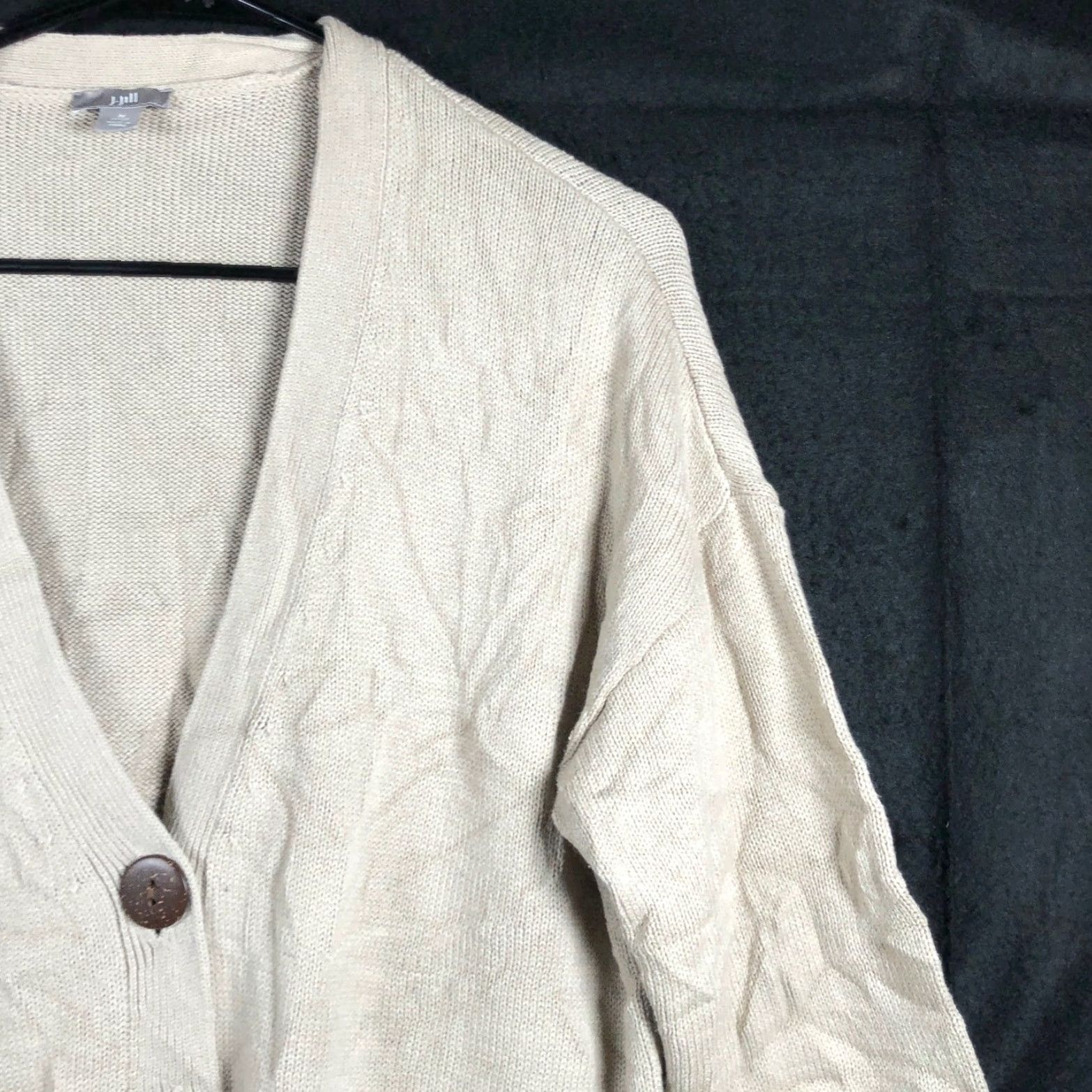 J. Jill J Jill Womens Cardigan Brown V-Neck Button Front Petite Long Sleeve Size M / US 6-8 / IT 42-44 - 5 Thumbnail