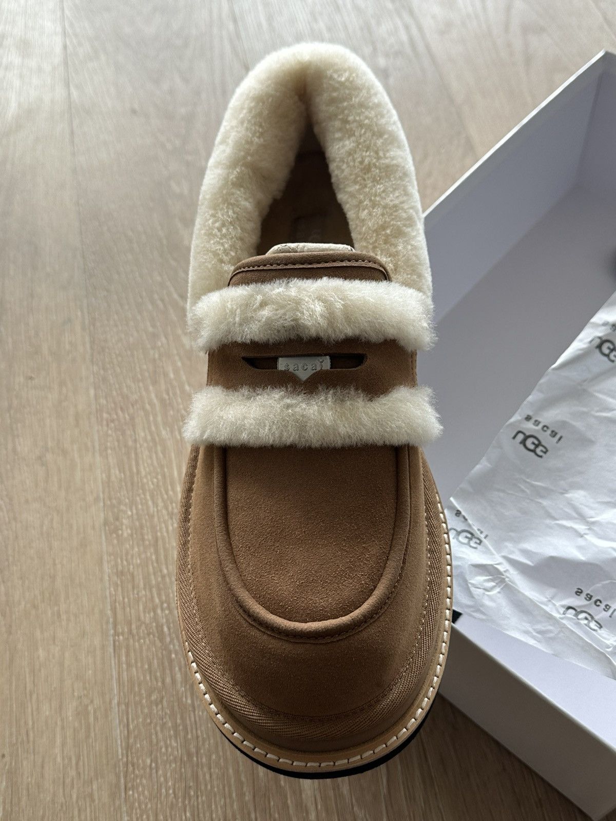 Sacai × Ugg SACAI x UGG suede and shearling penny loafers Size US 10 / EU 43 - 3 Thumbnail