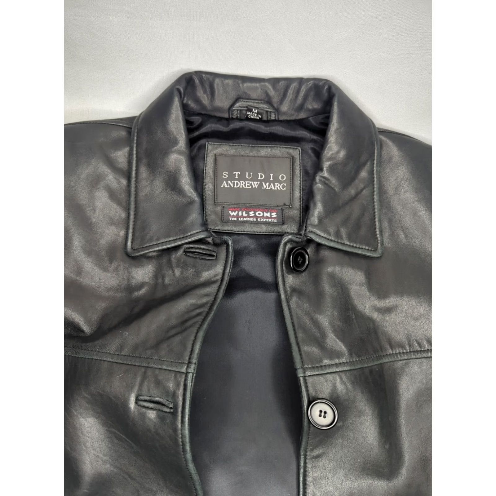 Andrew Marc Andrew Marc Studio Butter Soft Lamb Leather Jacket Mid-Length Overcoat Black Mens Medium Size US M / EU 48-50 / 2 - 7 Thumbnail