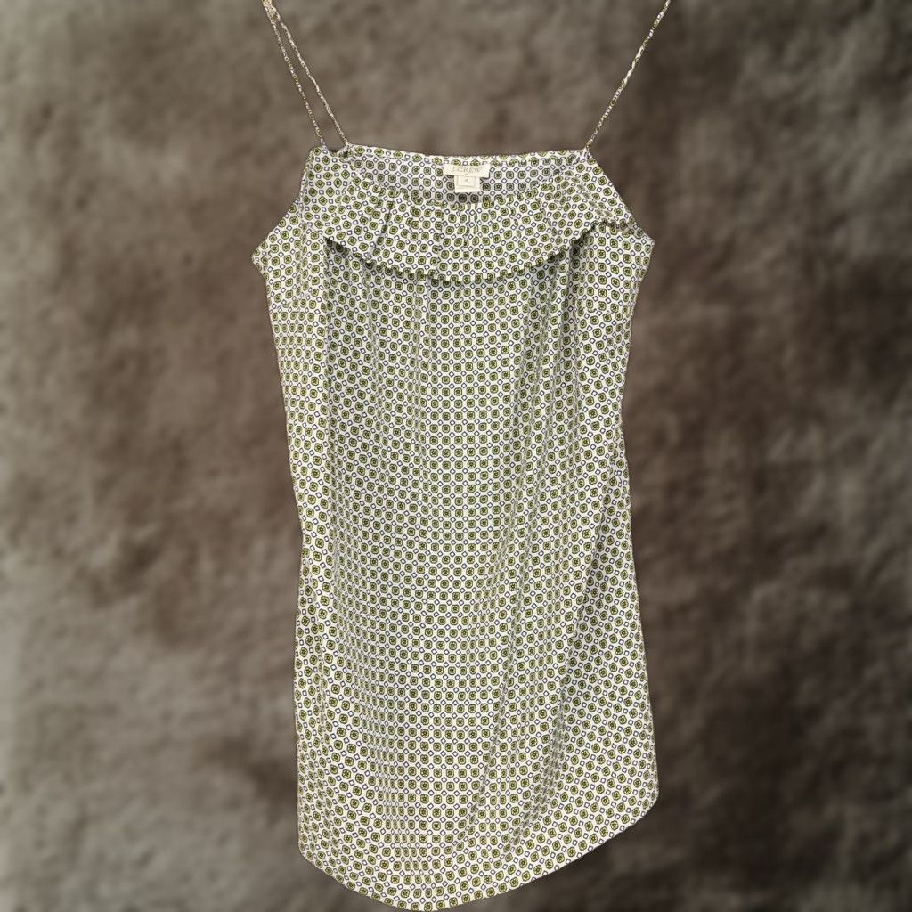 J.Crew J.CREW Shirt Womens 4 Green Tanktop Sleeveless Geometric Print Summer -35 Size S / US 4 / IT 40 - 1 Thumbnail