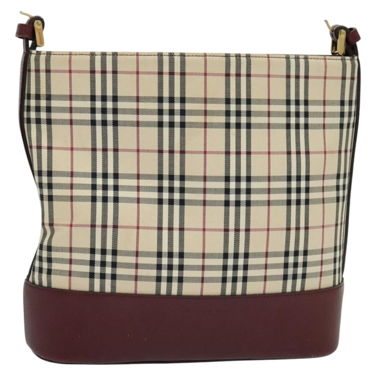 Burberry Burberry Nova Check Shoulder Bag Canvas Beige Red Size ONE SIZE - 1 Thumbnail