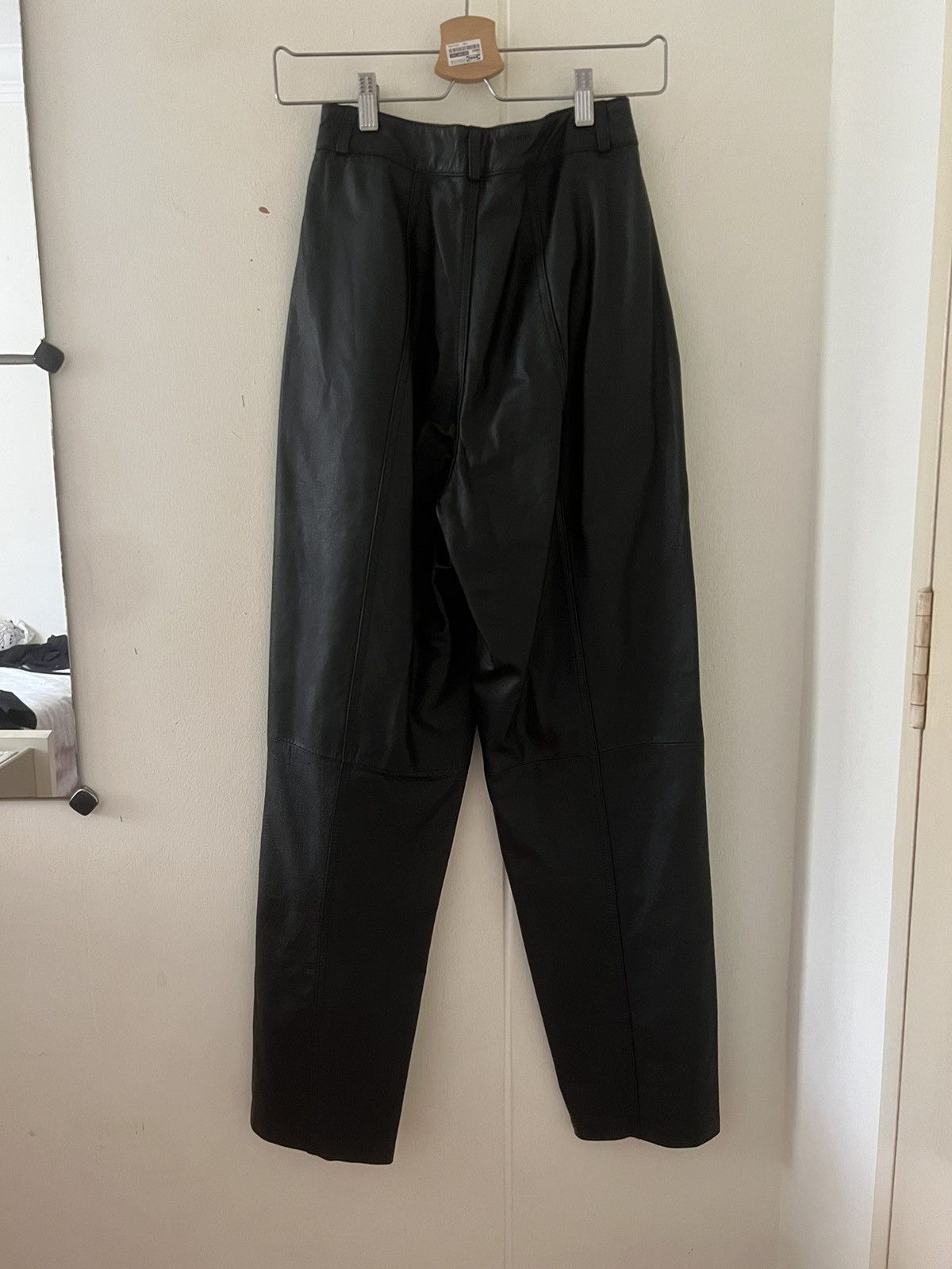 Vintage Real Leather Pants Size 24" / US 00 / IT 34 - 3 Thumbnail