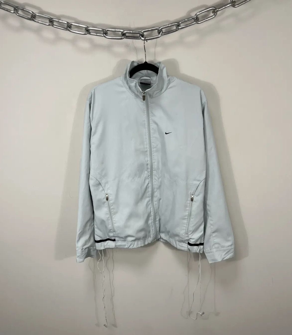 Nike × Vintage Vintage Nike Y2K Light Blue Retro Hype Nylon Track Jacket Size US XL / EU 56 / 4 - 1 Thumbnail