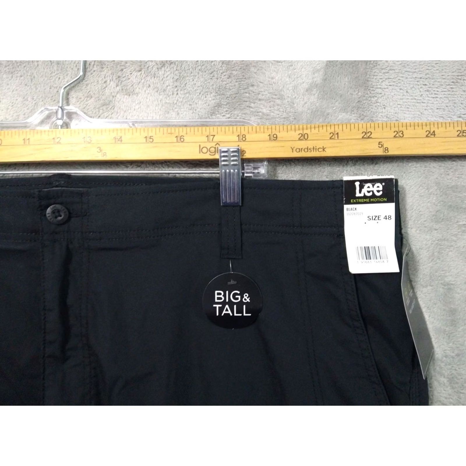 Lee Lee Mens 48 Black Cargo Shorts Extreme Motion Flat Front High Rise Stretch Size US 32 / EU 48 - 3 Thumbnail